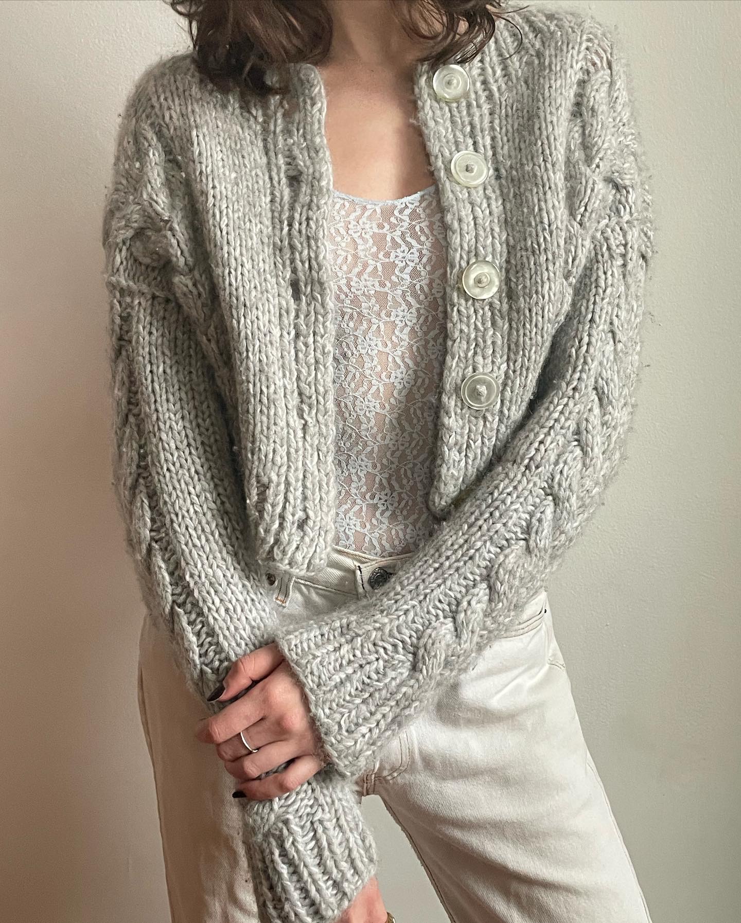 Cashmere Cable Cardigan - Hand Knit