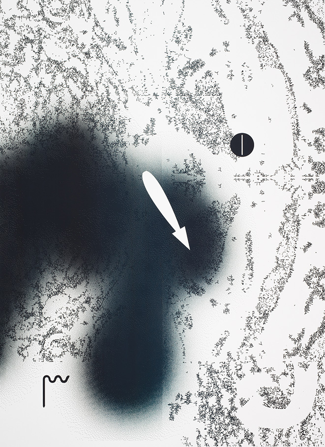 Print012, 2019 Screen print, oil on paper 56 x 87 cm 