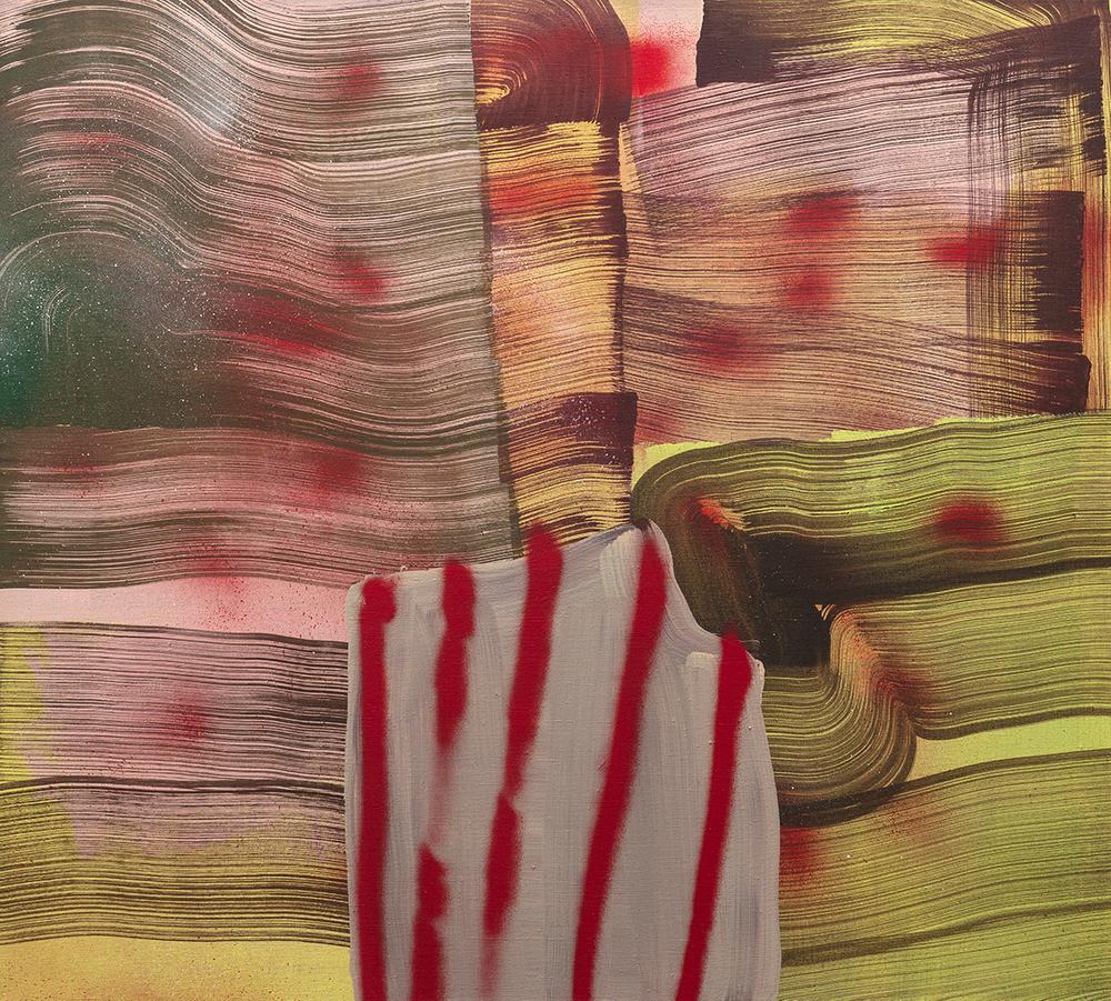 Buzz, 2019, acrylic on linen, 90 x 100 x 4 cm