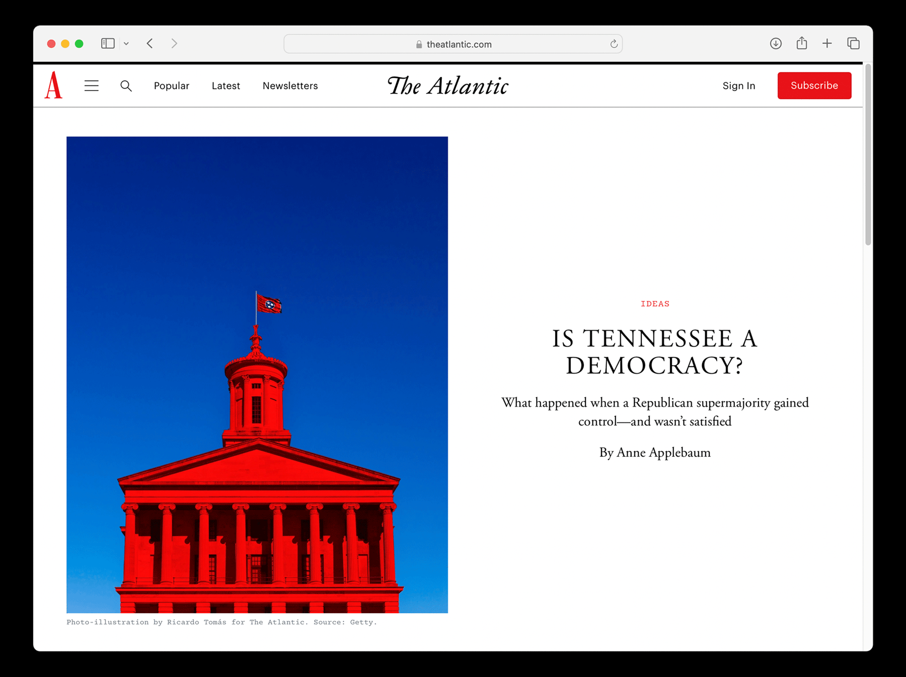 18/07/2023 The Atlantic - Is Tennessee a Democracy? / AD: Ben Kothe
