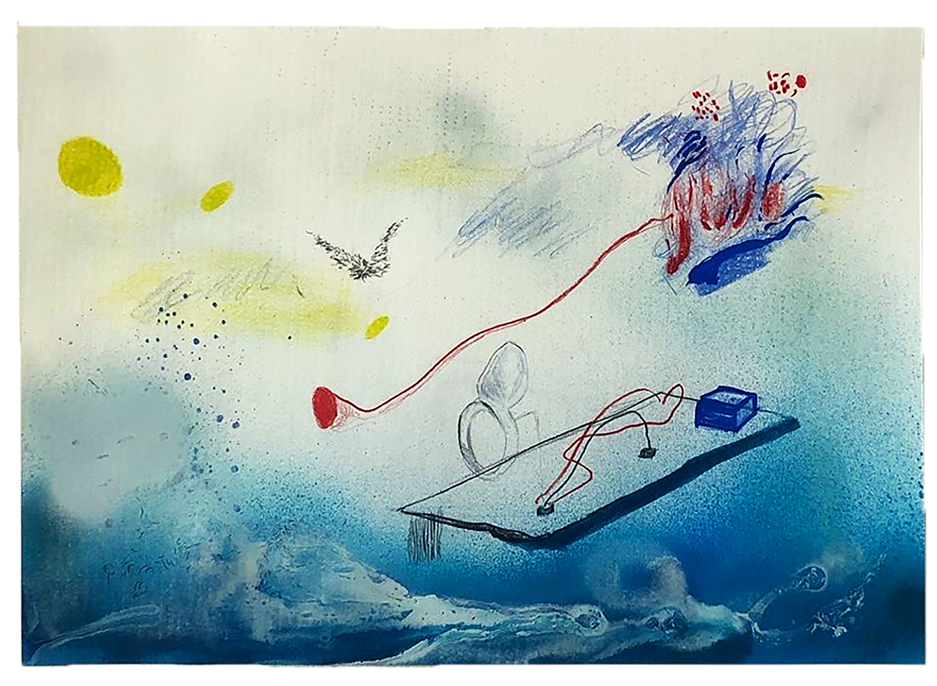 Days will arrive, 35x50cm, Mixed media on paper, 2020