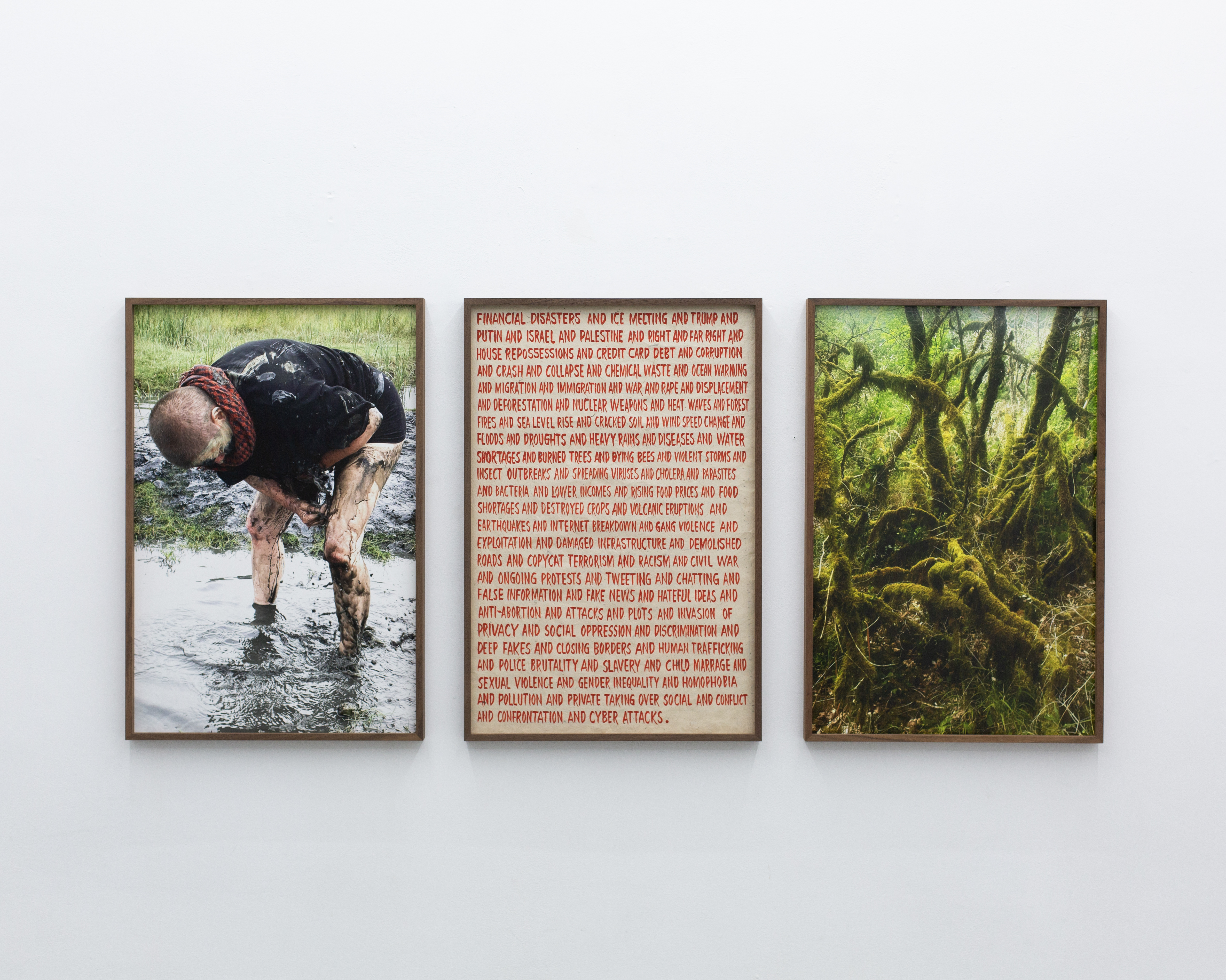 'Crash and Collapse', 2025. Inkjet on Baryta paper, Paint on handcrafted paper Variable dimensions, each 76 x 51 cm (framed)