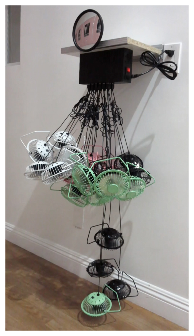 Mini Desk Fan, 2018One case of mini desk fans, 24 port USB charger, convex glass safety mirror, melamine, aluminum shelf stiffener/bracket/track13.563 x 49.063 x 11.688 in.34.45 x 124.62 x 29.69 cm