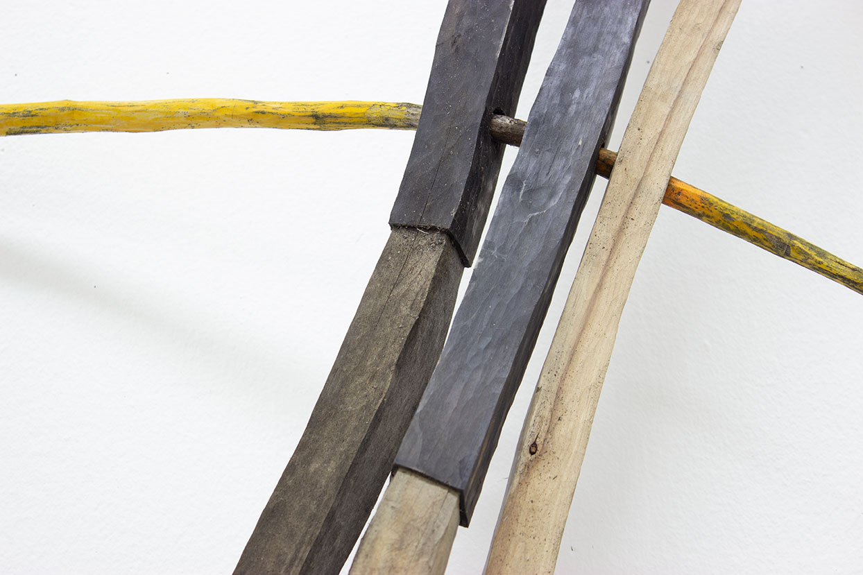 Detail for Instruments of hope, Cherry wood, pigment