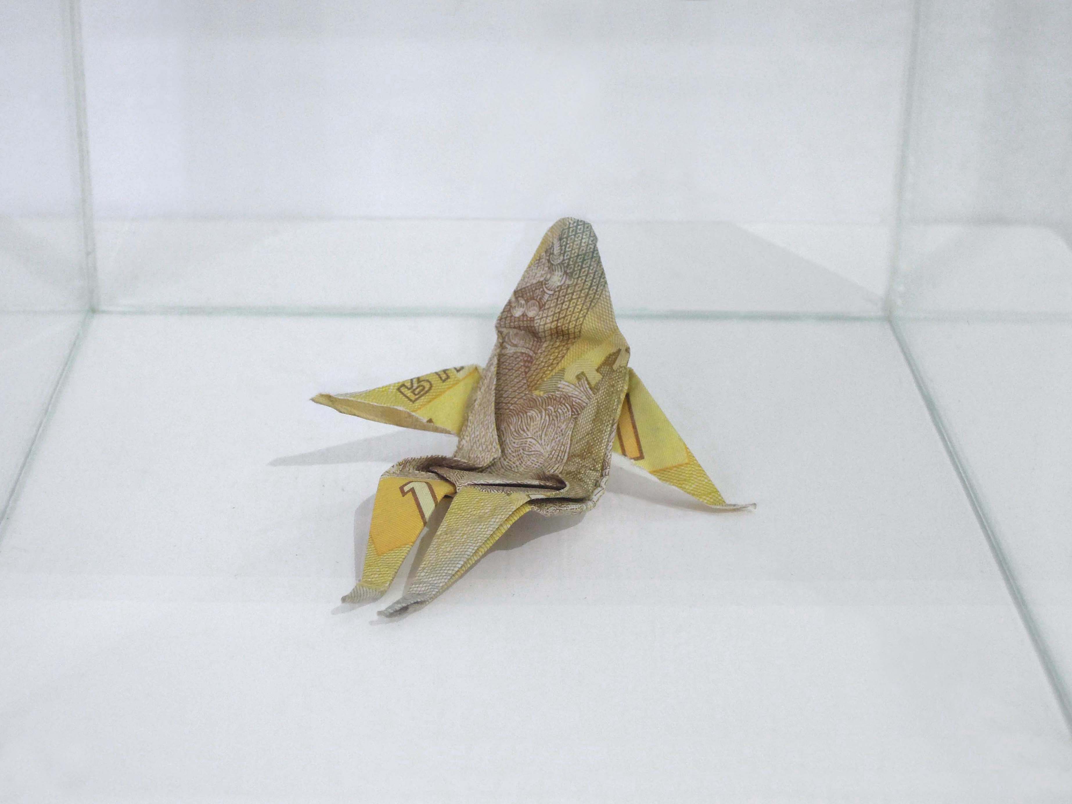THE HUMANObject, 5x5x5 cm, 2015Origami made from a one-hryvnia banknote