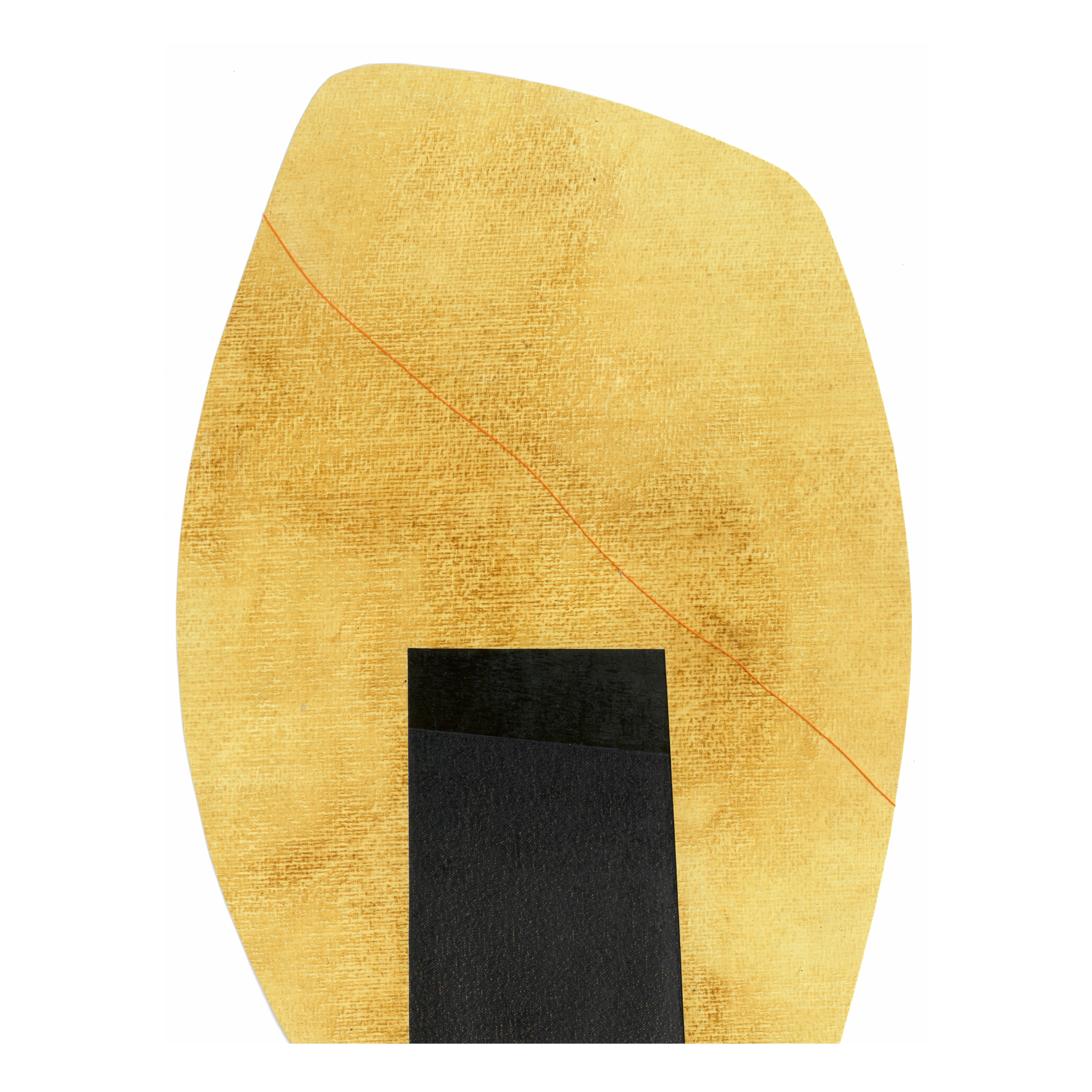 Untitled, 2023. Acrylic on paper, oil on canvas and thread, 37 x 27cm