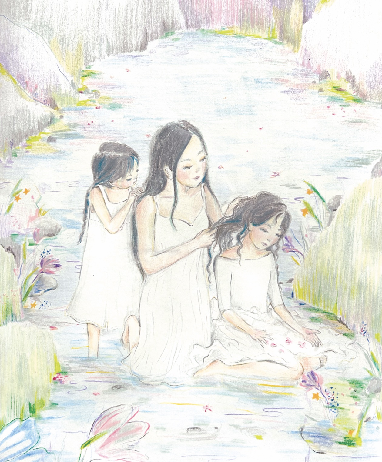 "I'll Look After You," personal work (coloured pencils on paper)