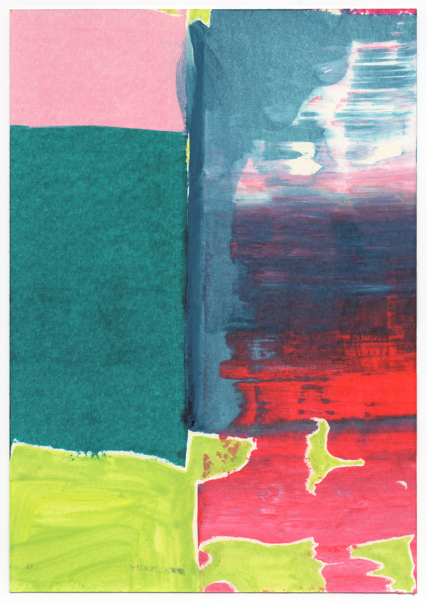 Untitled 461, 2018, Acrylic on paper, 21x14.8cm