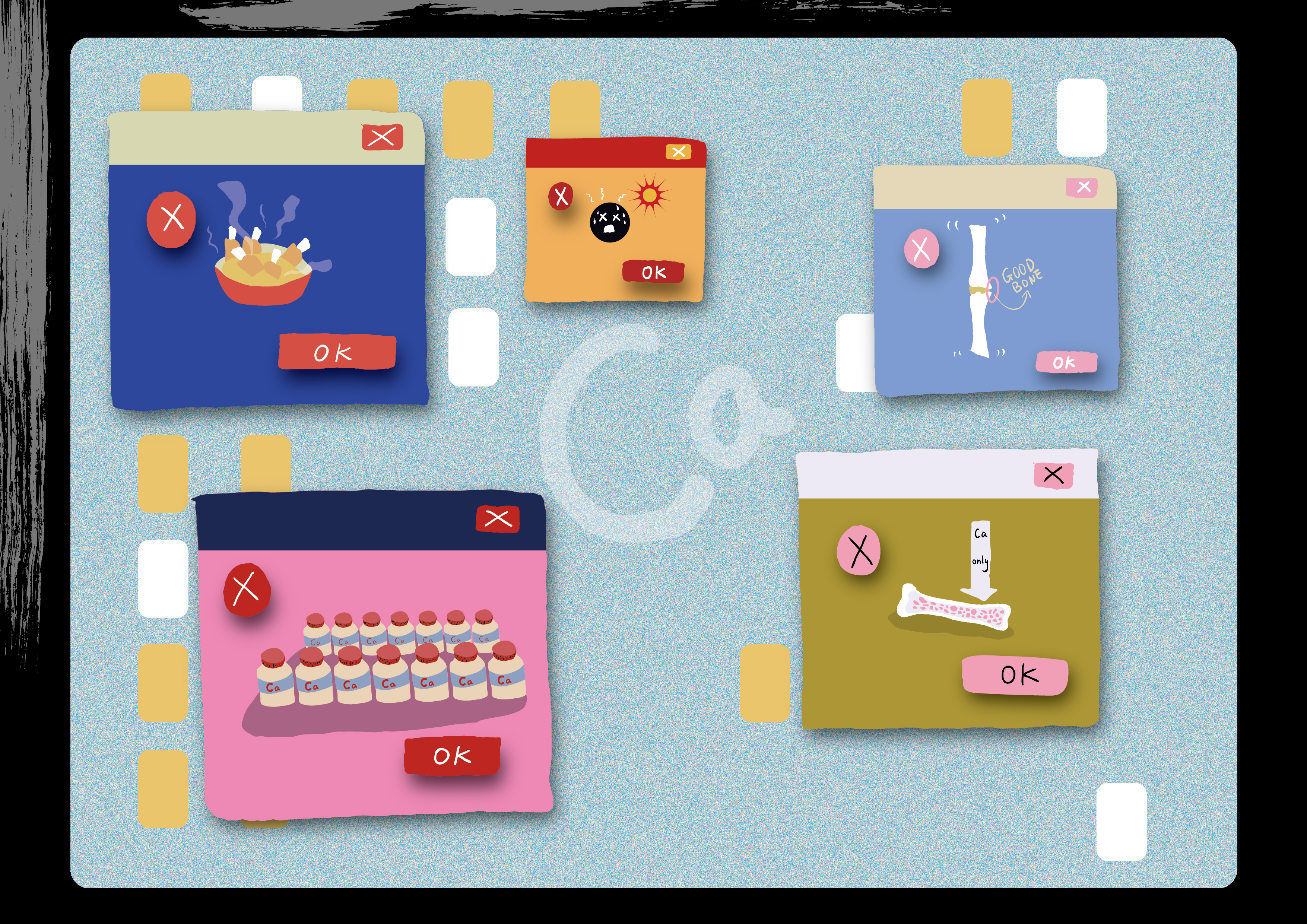 personal project--about Ca supplements-this illustration was inspired by the article《 Five Misunderstandings of Calcium Supplement》 from life.dayoo.com