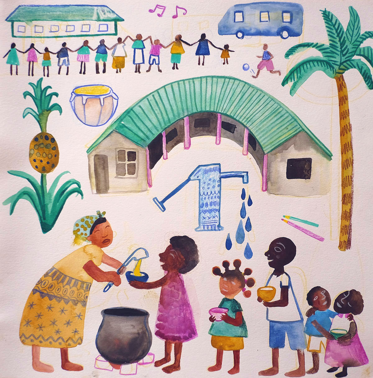 Sorinatu 2019 • 20x20 Aquarelle 60€