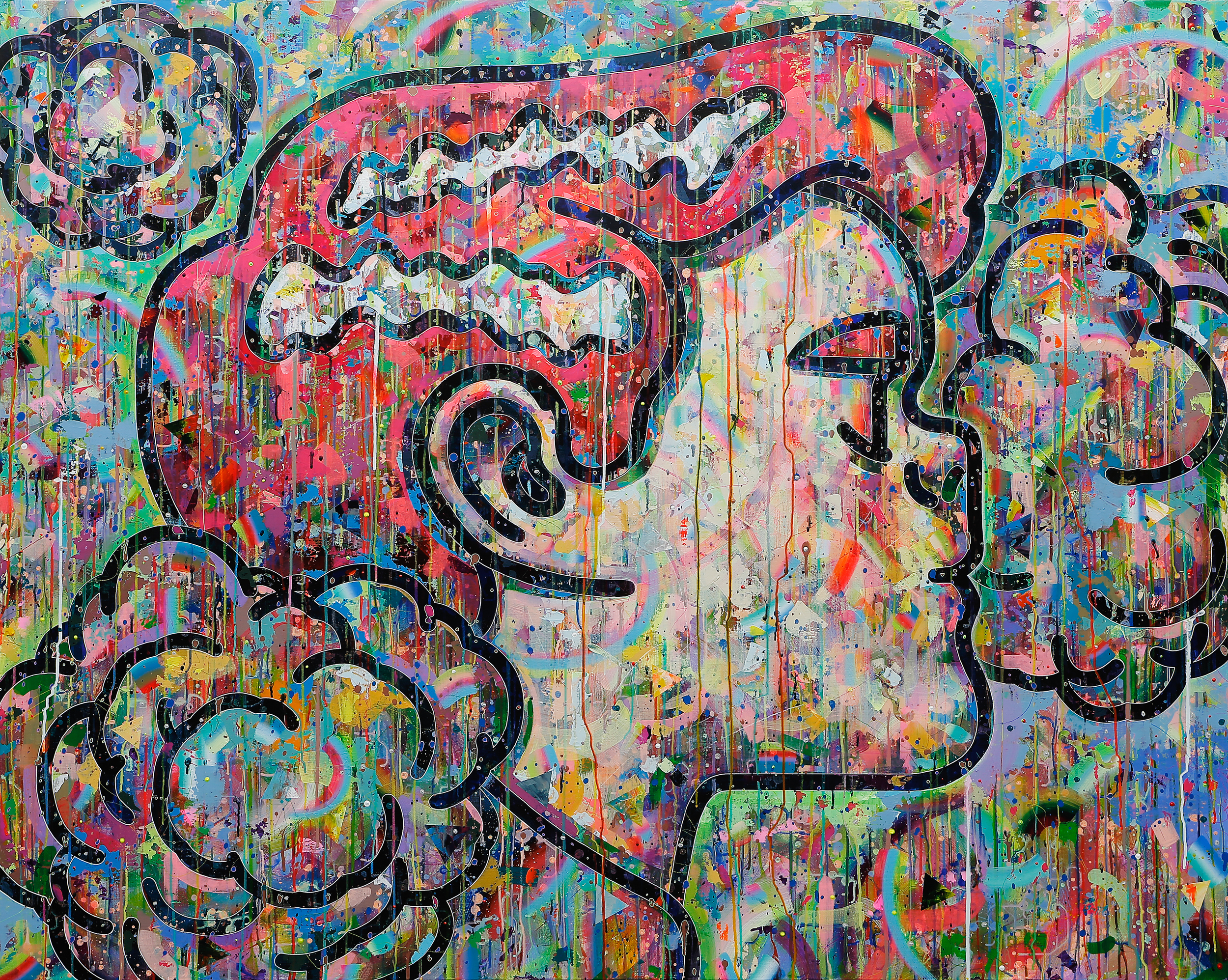 Peace of mind 2015, 캔버스에 아크릴, 색연필, 150 x 187.5cm2015, acrylic and colored pencil on canvas, 150 x 187.5cm