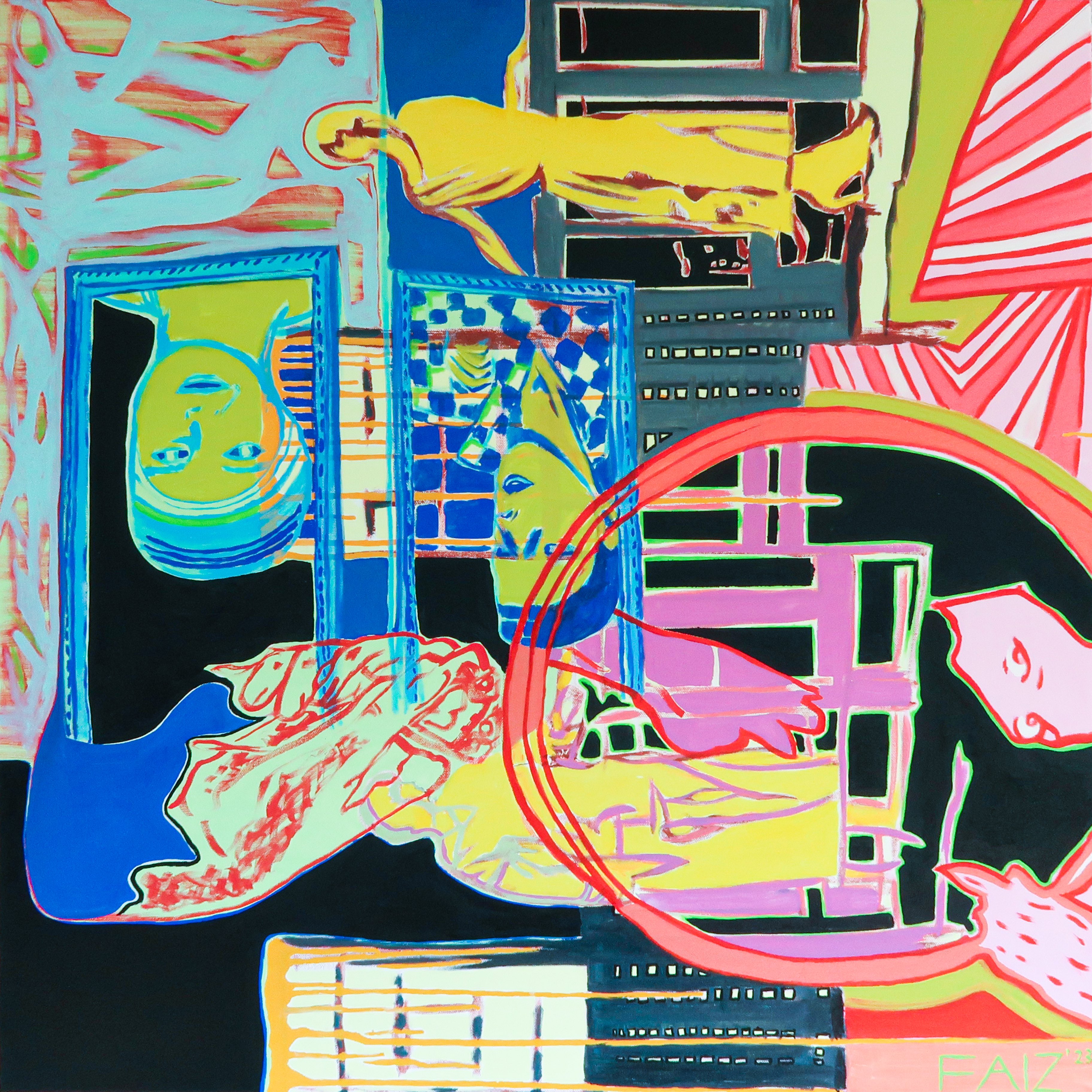 Claude Cahun & Marcel Moore, woman loving women series, 2023, oil on canvas, 80 x 80cm