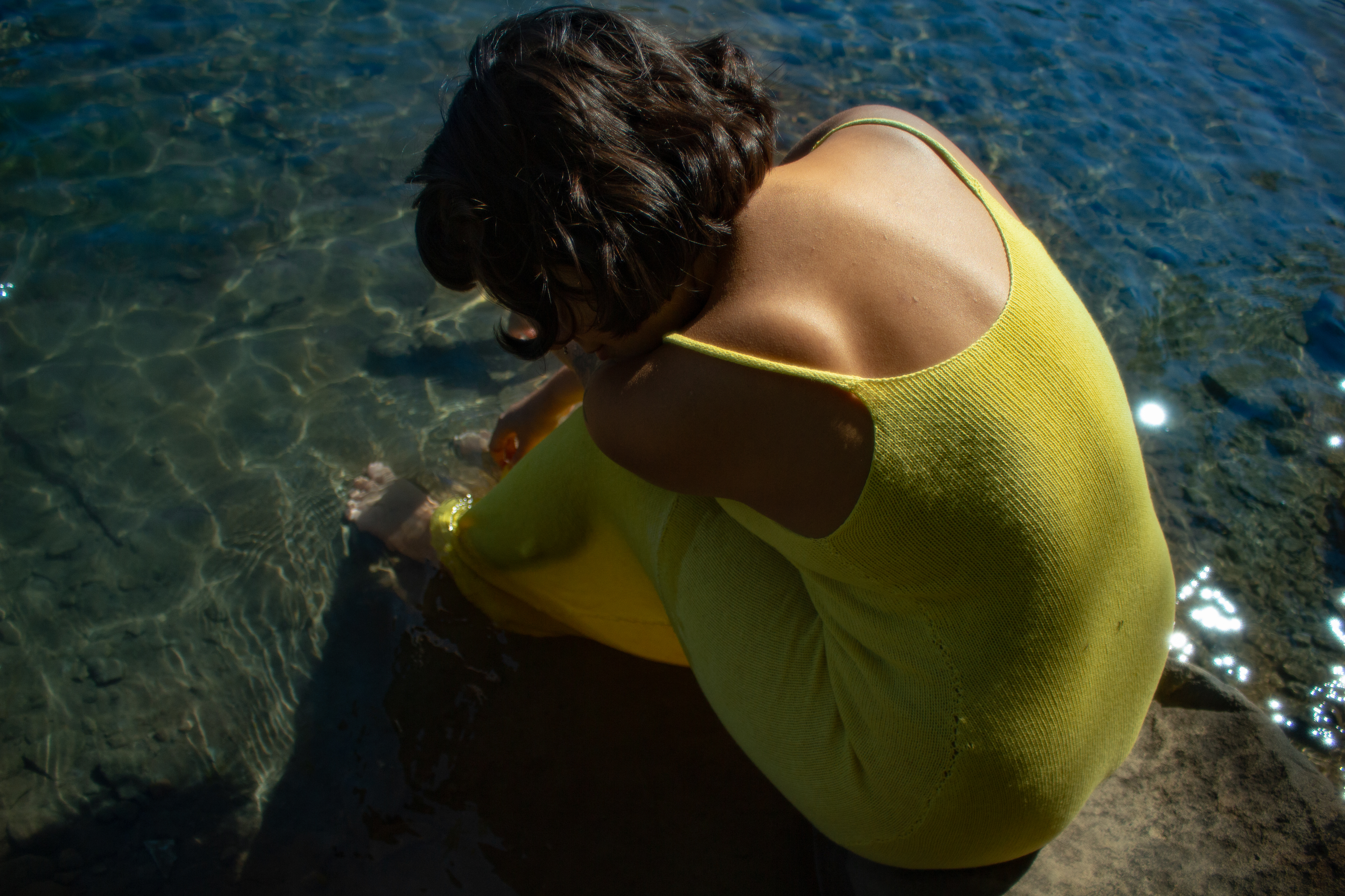 Goldenrod Dress, cotton and goldenrod, 2023, photo by Caroline Bridges