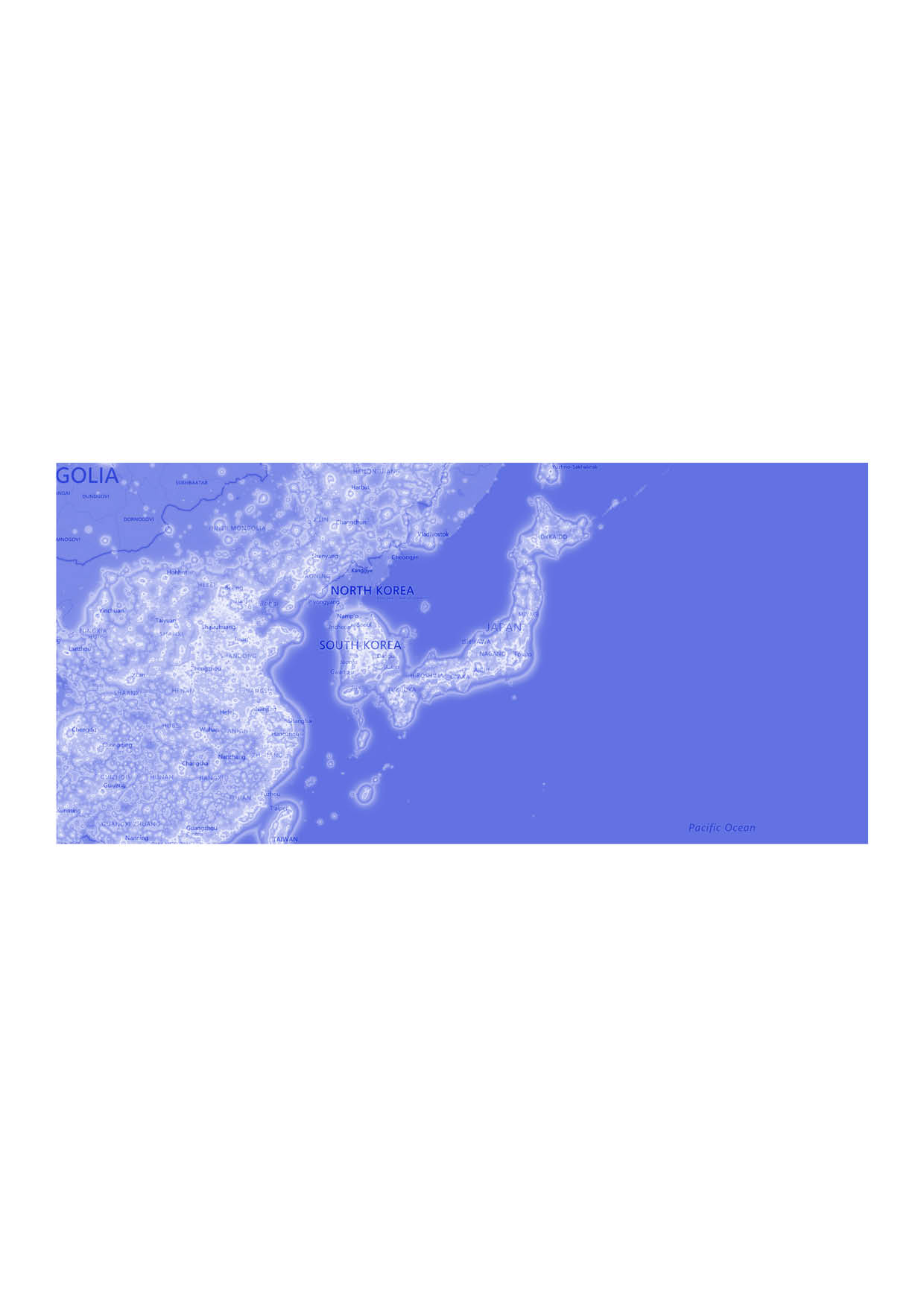 Light Pollution Map, Tokyo, Japan, 2019. www.lightpollutionmap.info