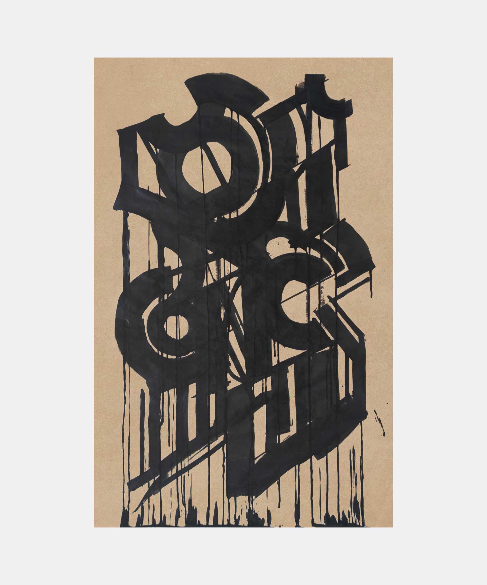 Untitled, 2014. Ink on kraft paper, 70&#160;x&#160;110&#160;cm.