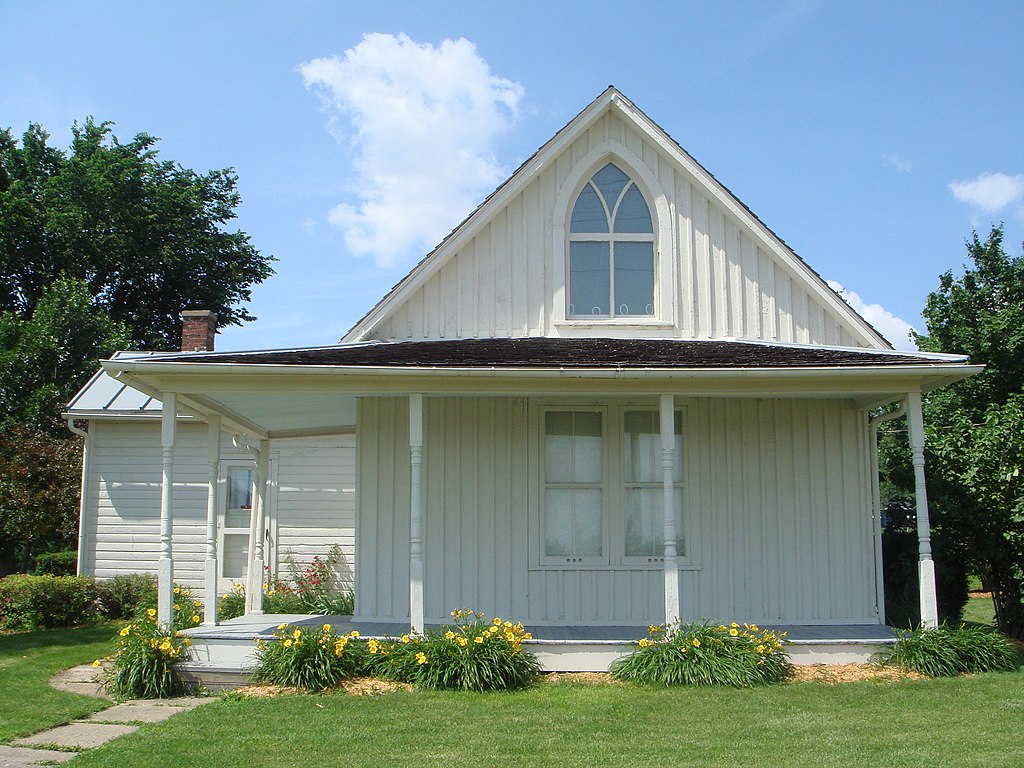The house from the painting American Gothic (Grant Wood, 1930)