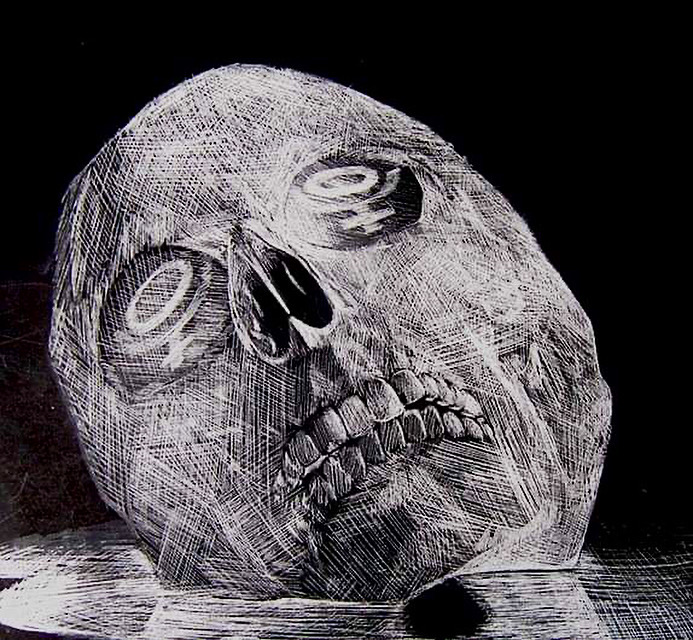 "Pluto," scratch art