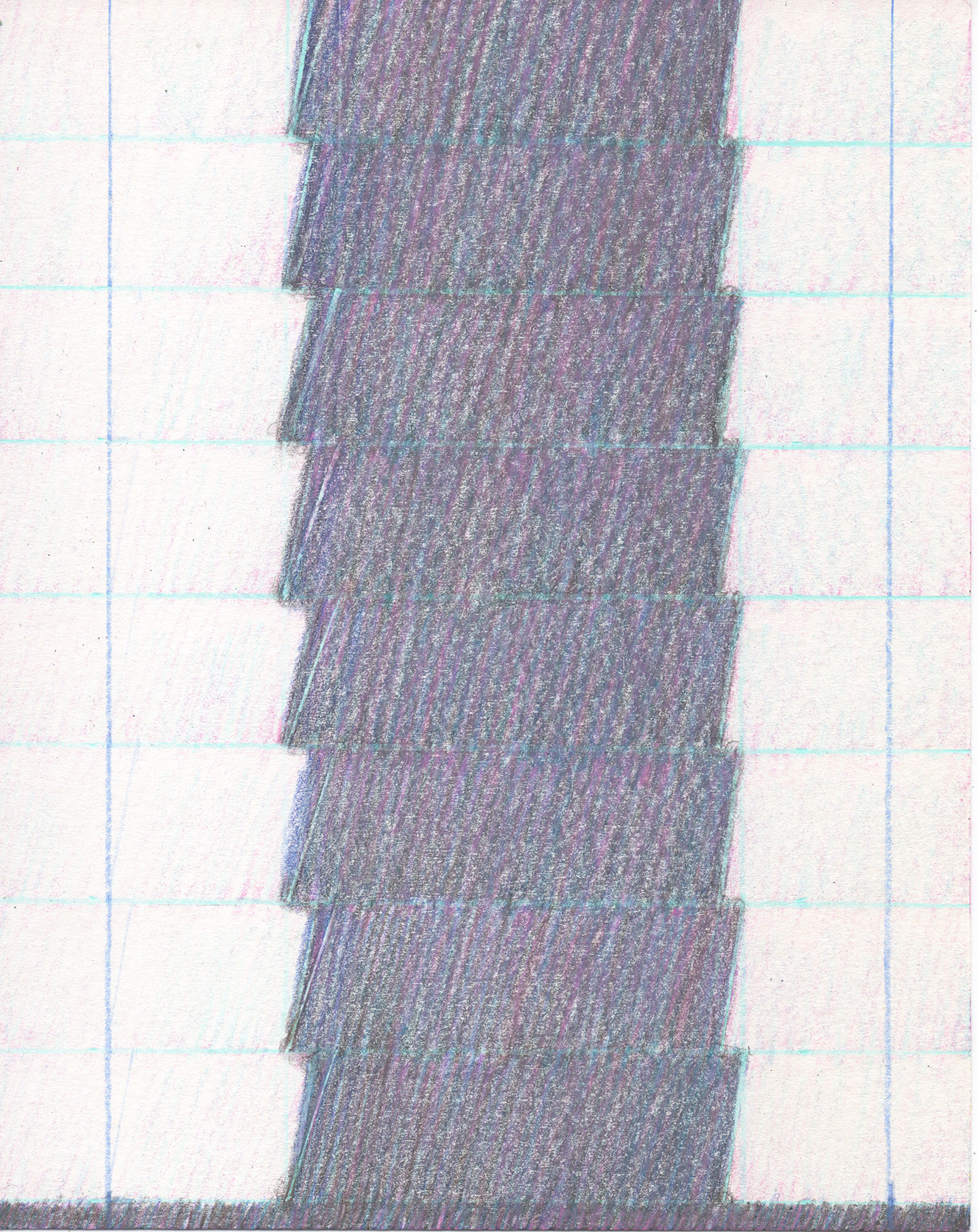 Venetian Blind Drawing no.30, Colored pencil on paper, 21.3x16.9cm, 2017