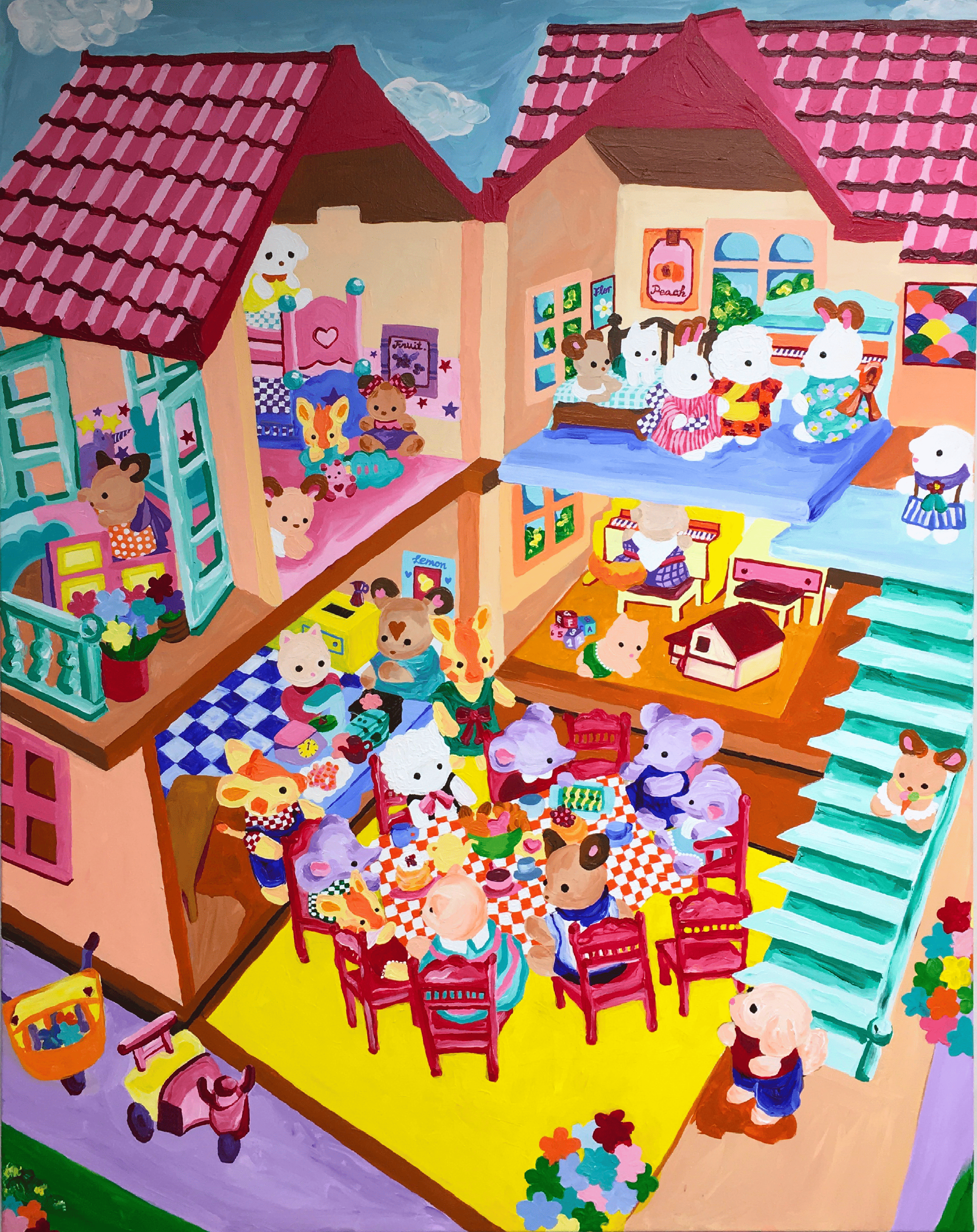Eva Gárate (Santander, 1997) compis de piso, 2024 Acrílico sobre lienzo 89 x 116 cm