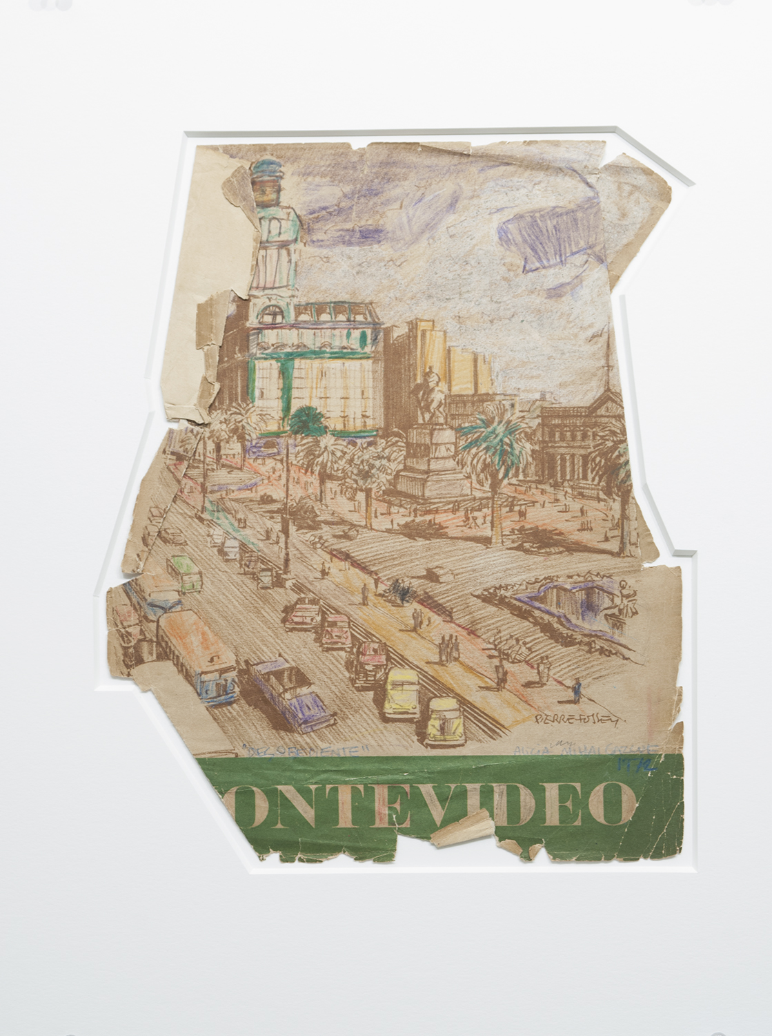 Desobediente, 1972 Colored pencil on printed paper 17" x 13.25