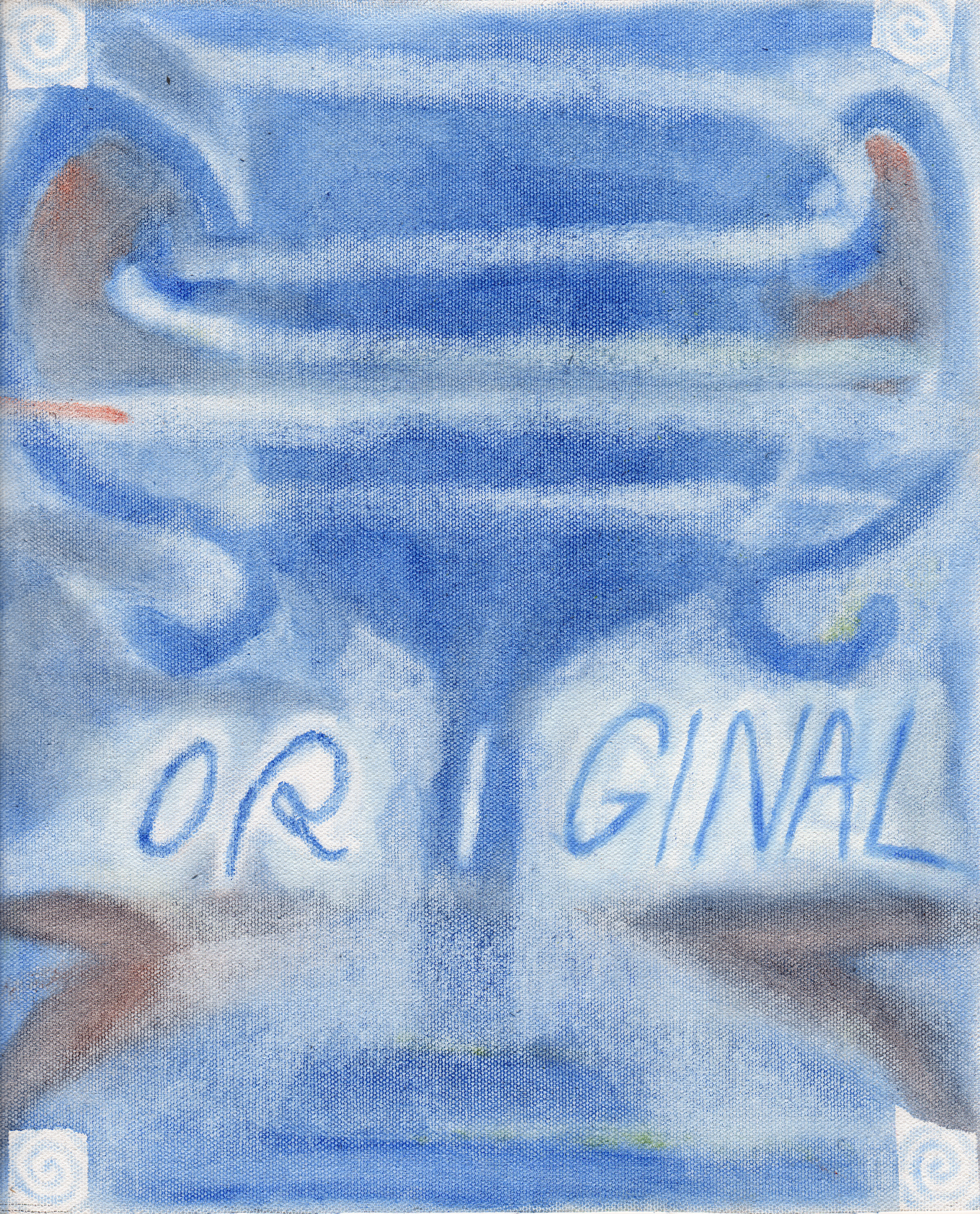 Sky Trophy 1, oil on unstretched canvas, 32.5 x 36 cm, 2021