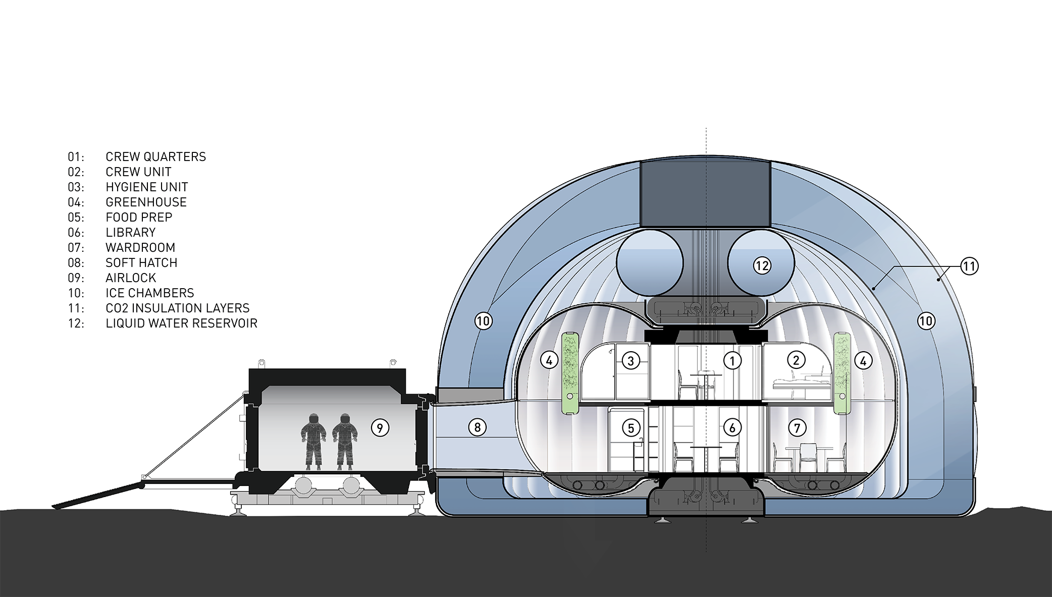 Проект Iced House Mars. «Mars Ice Home». Space Project.