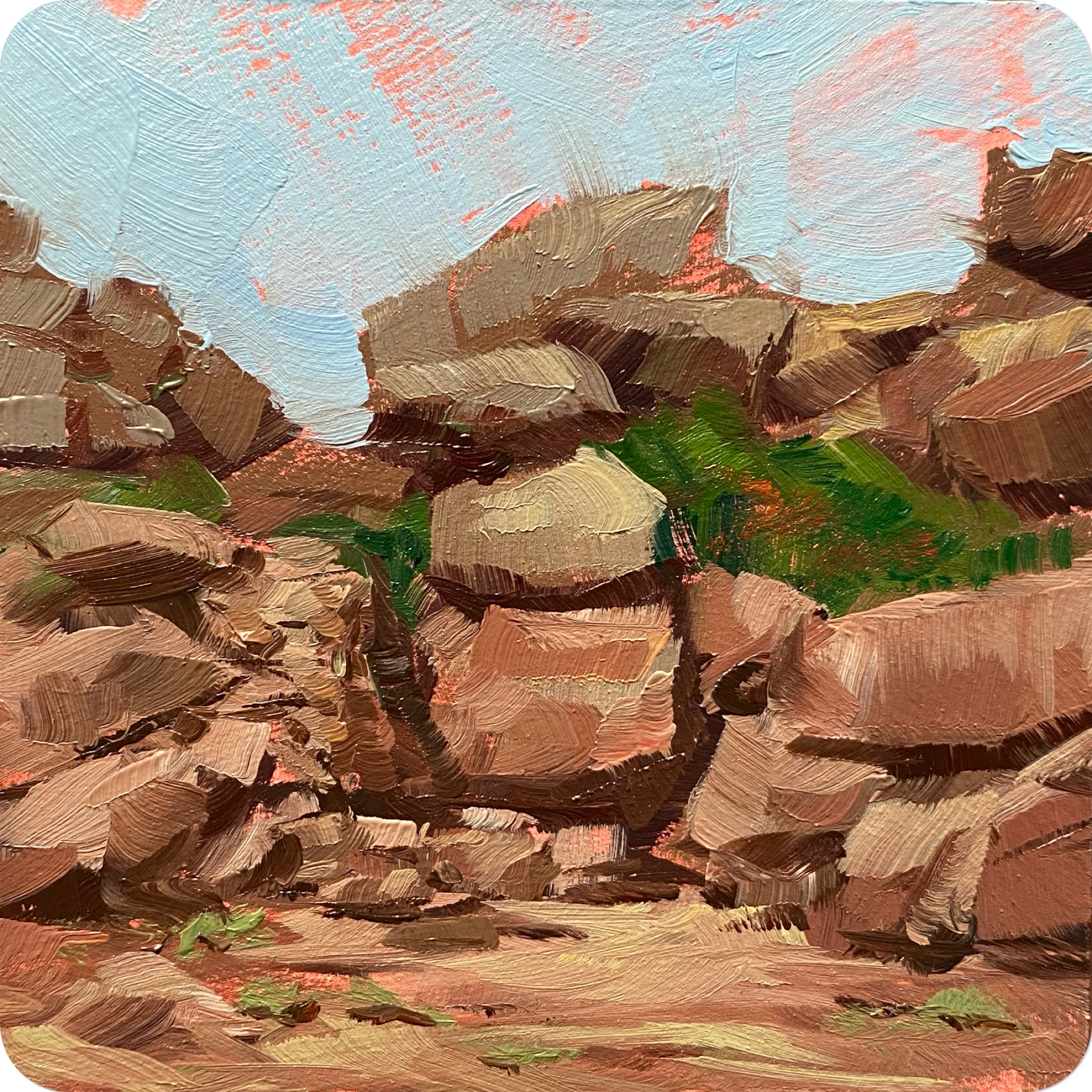 perros-guirec iv, 202510 x 10 cm oil on MDF coaster