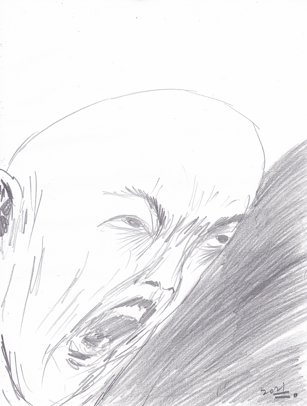 !!!, 2021, pencil on paper, 29.7*21(cm)