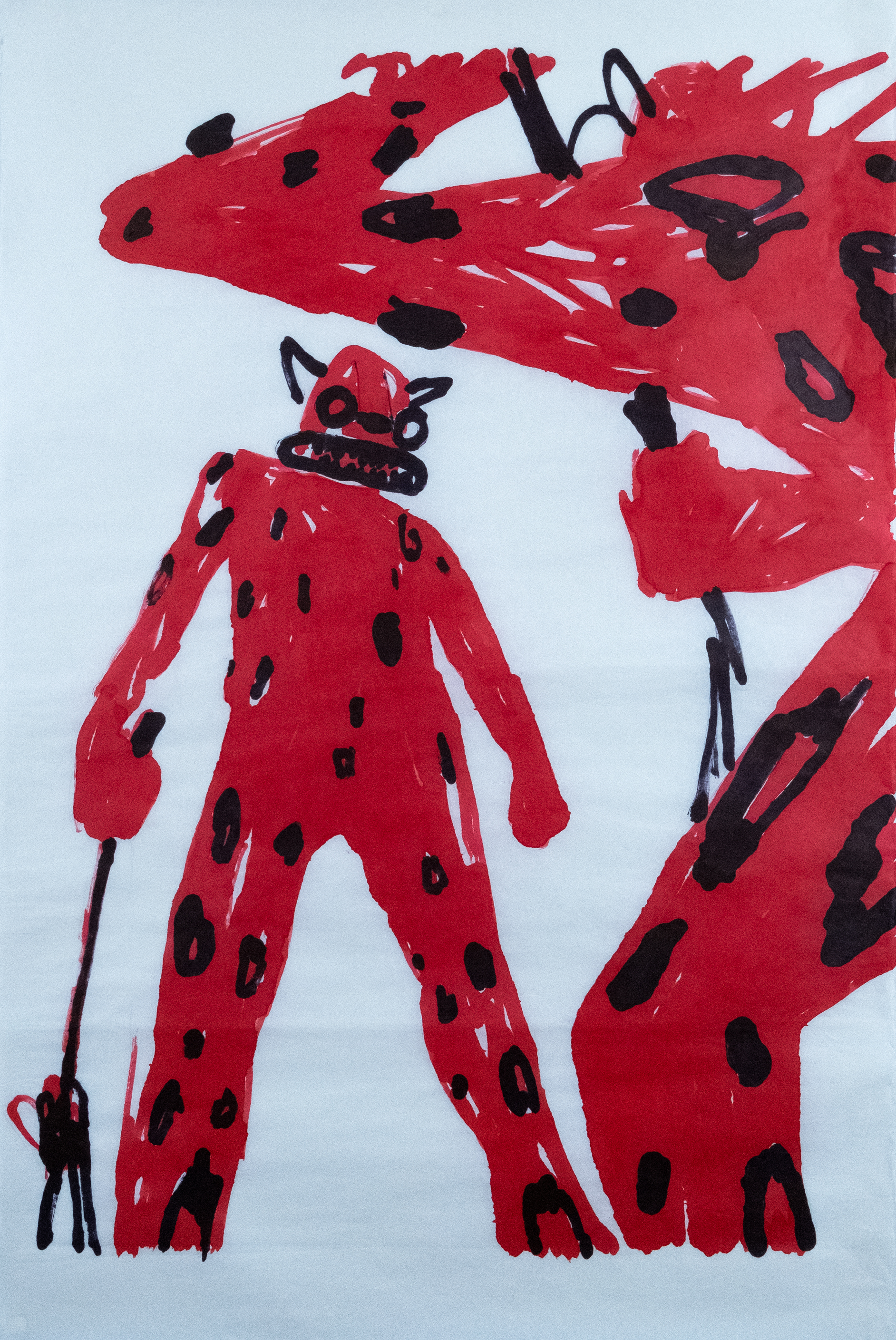 Sangre y Agua, 2023. Ink on Hanji paper — 30 x 58 in. 