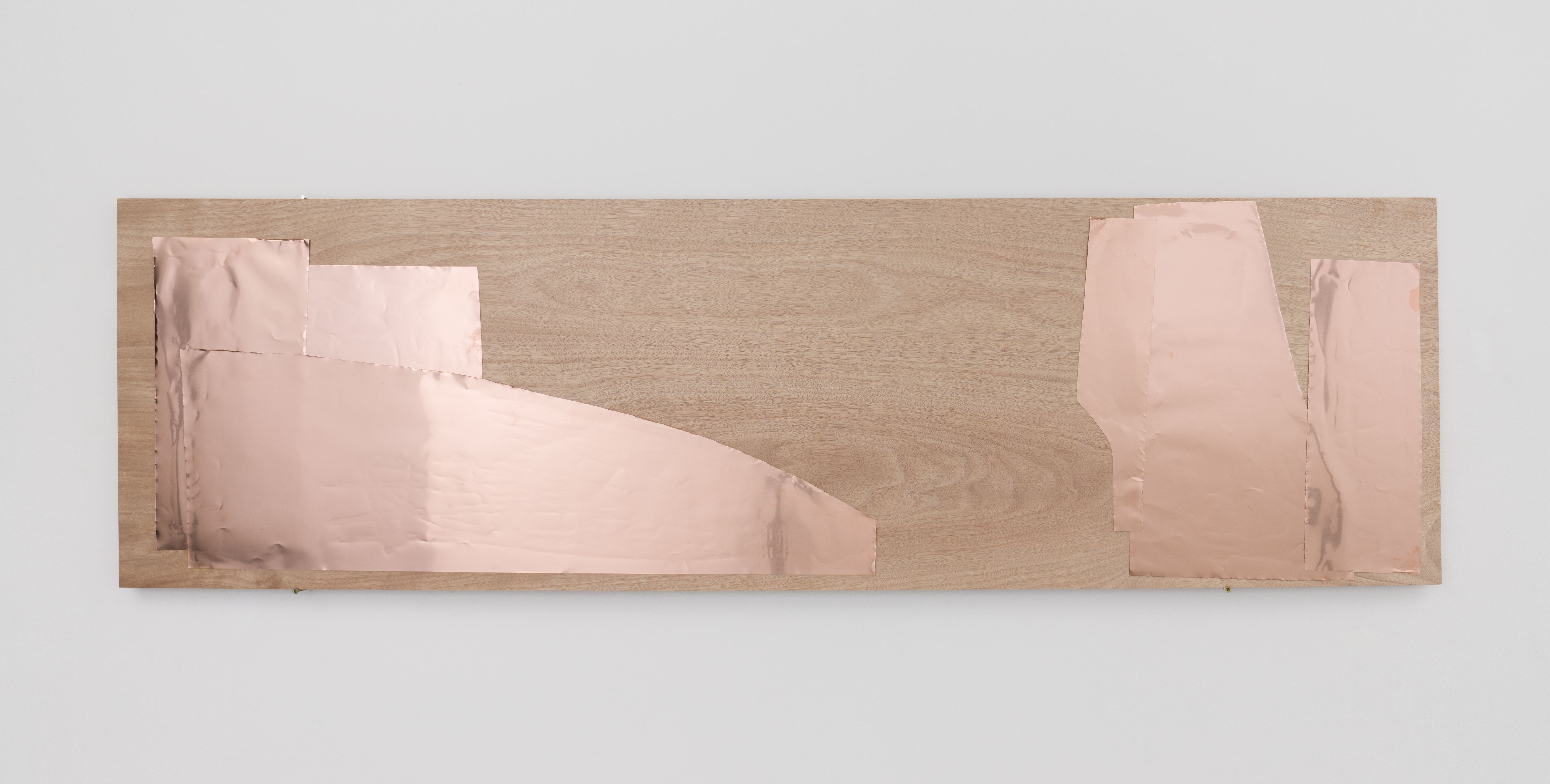 Occupation, 2025, 합판 위 적동판 콜라주, 170 x 50 x 0.8 cm