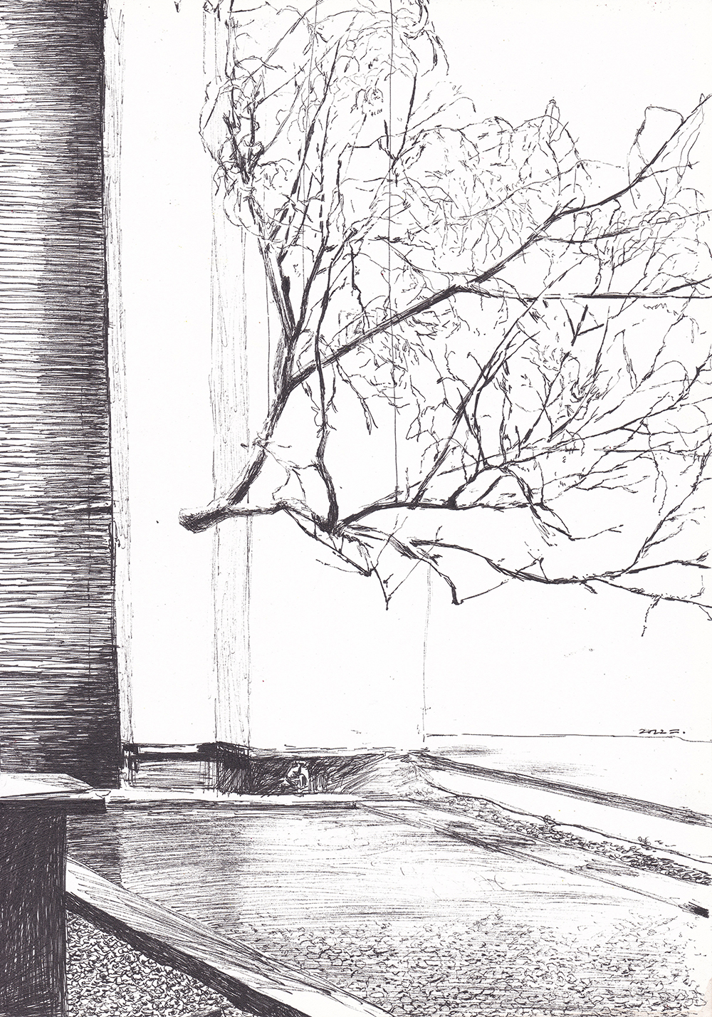 허공의 나무, 2022, pen on paper, 27.9*21(cm)