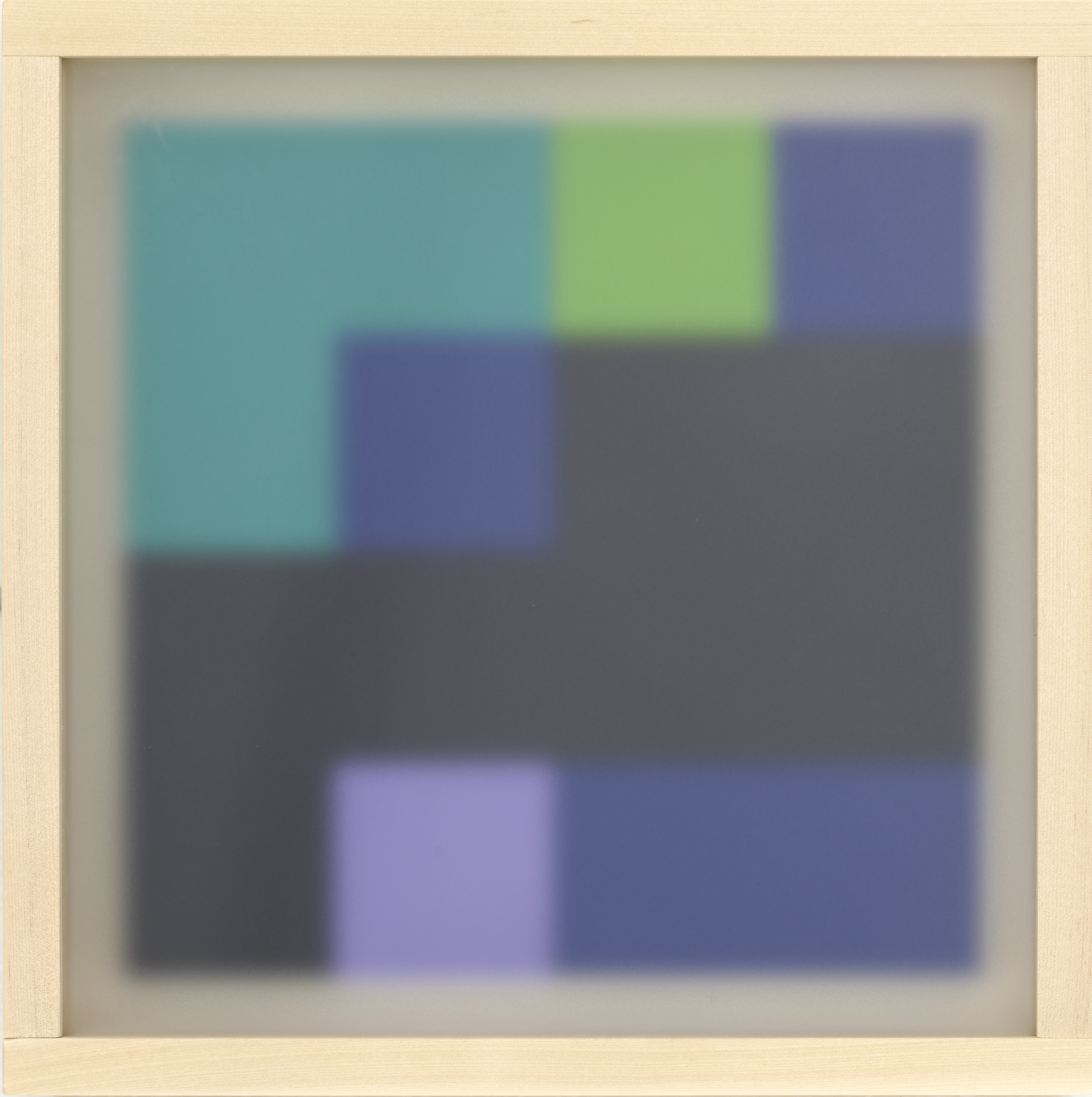 Scattered Memories 흩날리는 기억들 3 (2025), Acrylic on Wood, Opaque Acrylic Panel on Birch Wood Frame, 34.5 x 34.5 x 7 cm