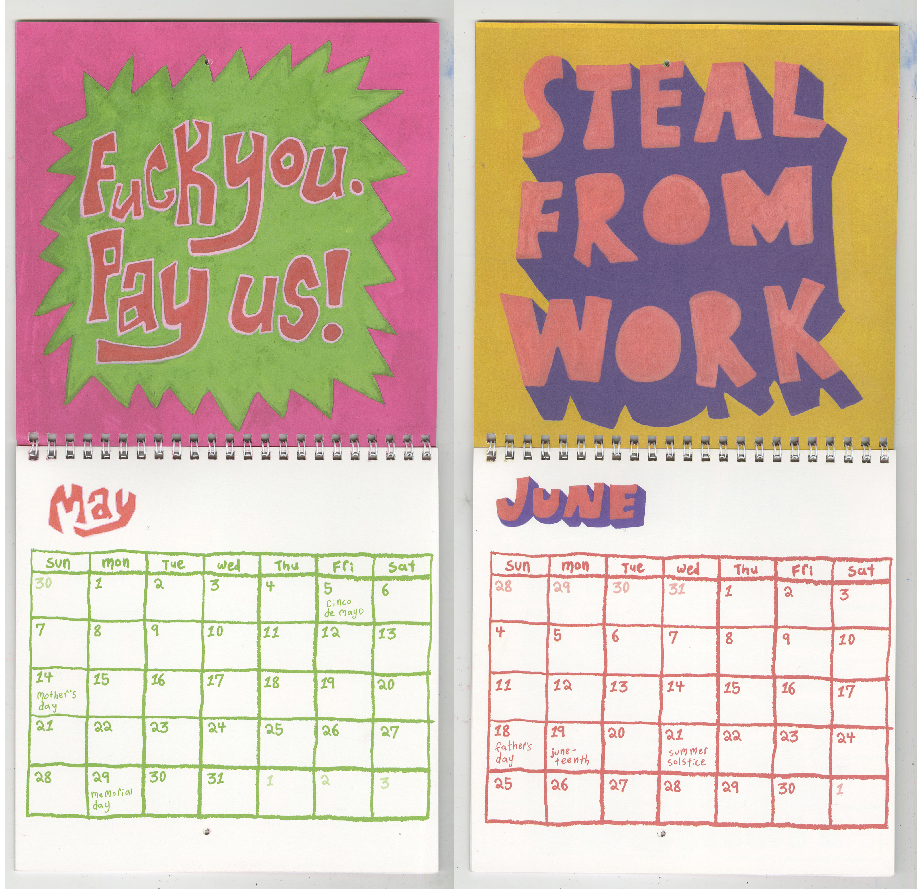 Just Call Out 2023 May & June digital prints binded on cardstock 16x8 2022