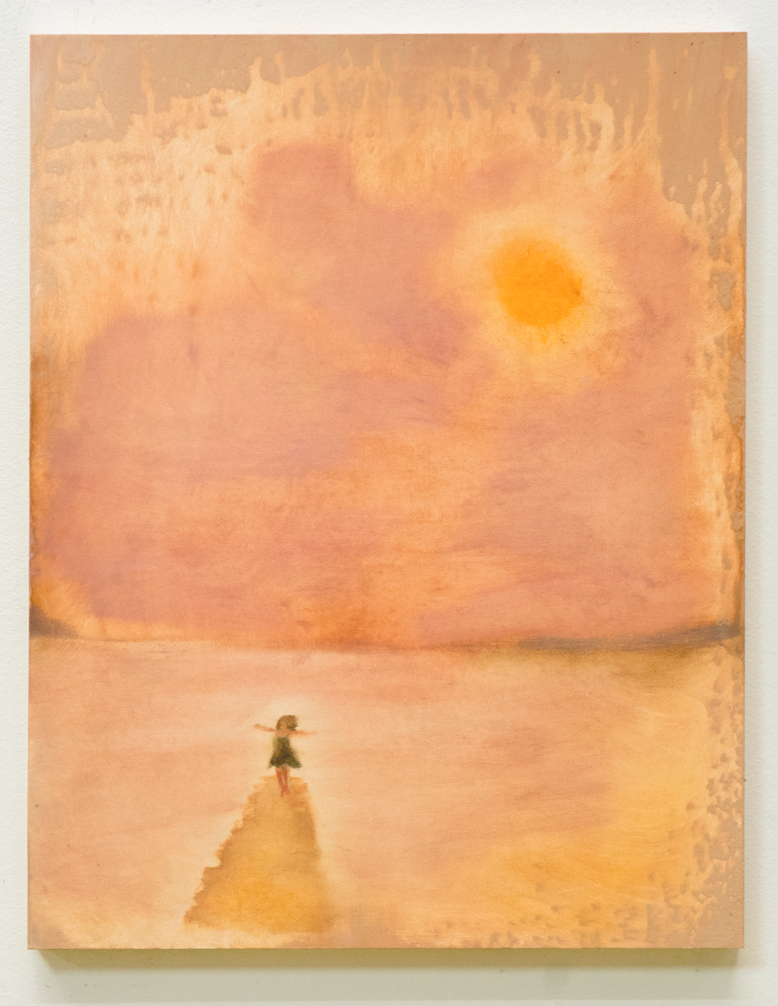 "Lake Memory", Oil, Flashe, and Acrylic Ink on Wood Panel, 14 x 11"