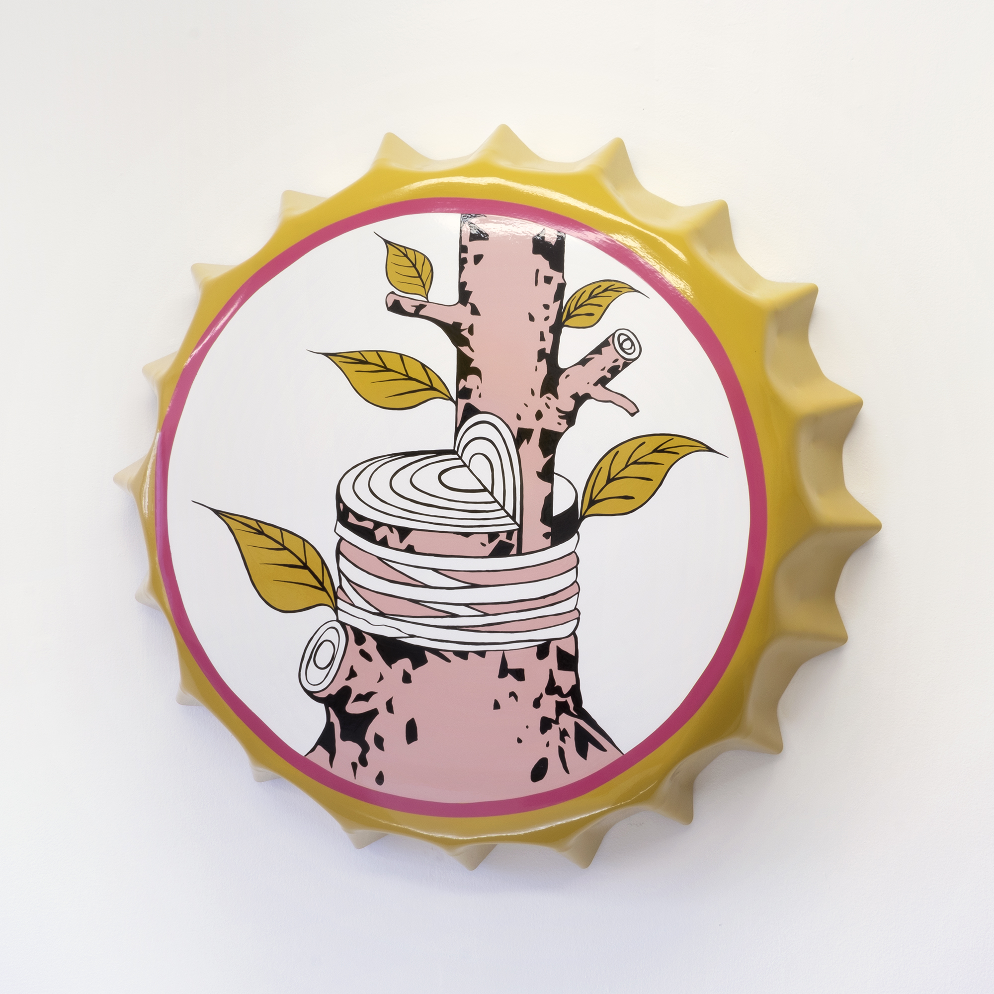 Graft, 2019Enamel on shaped steel33”&nbsp;︎ 33”&nbsp;︎ 6”