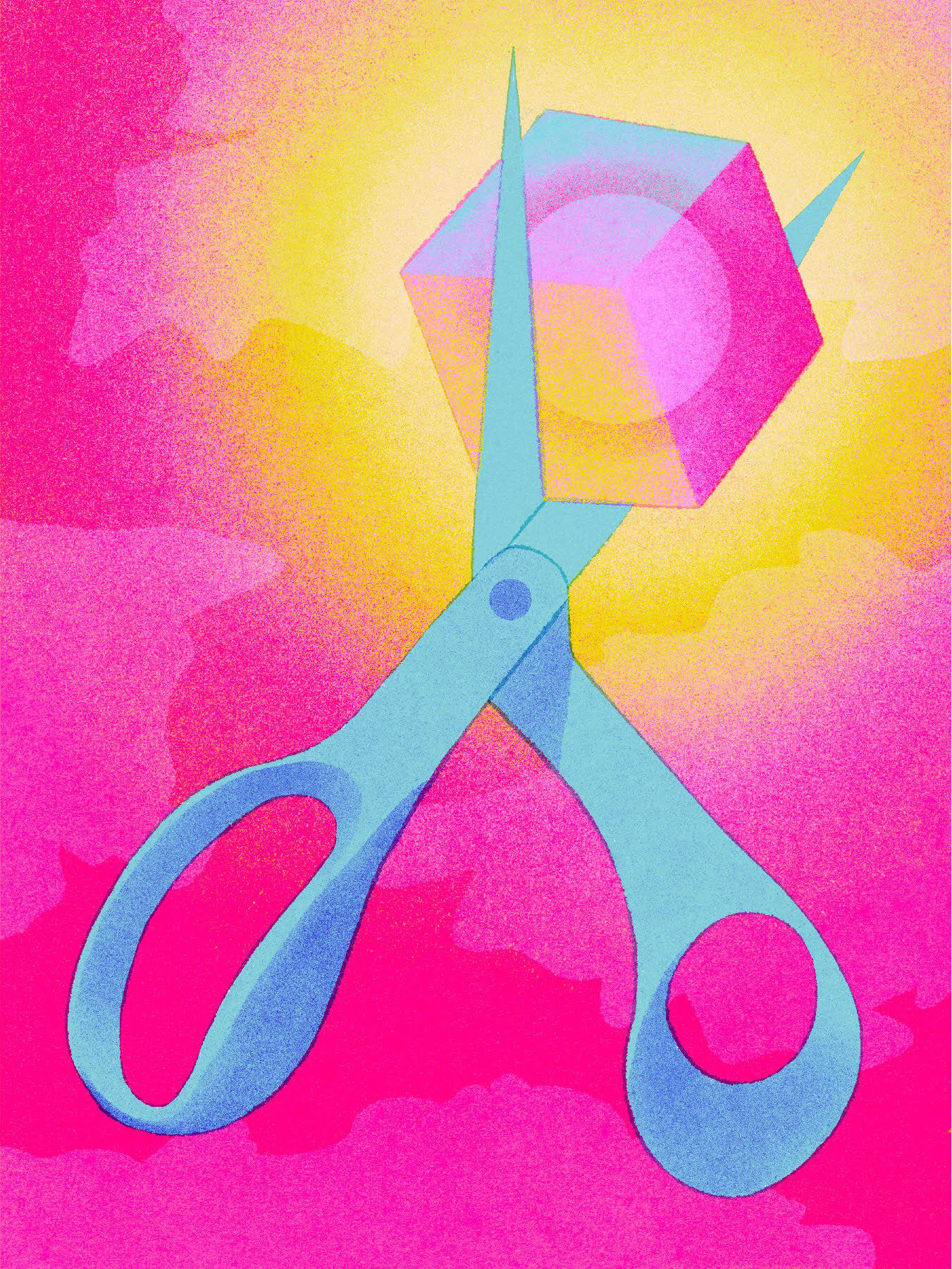 digital illustration of scissors opening the mind