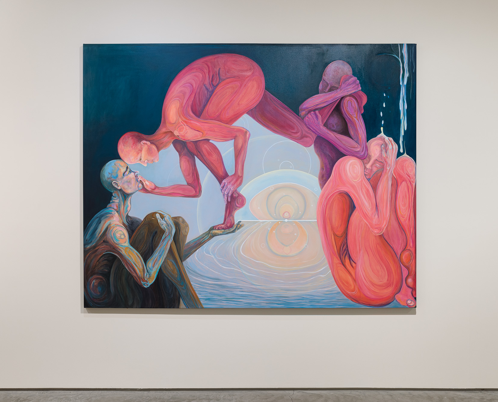 Kiera Stuart, "Dialogic Self", 2022, Oil on canvas, 76 x 96 inches. Image by Etienne Frossard.