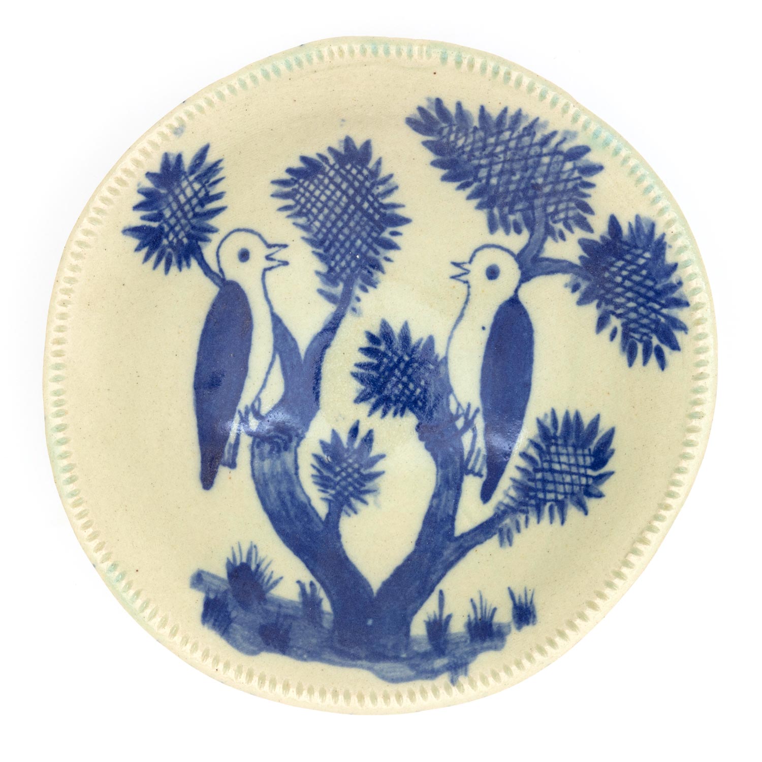 Two birds in blue, bowl 5, 27.2.20Glazed ceramic stoneware7 x 23.5cm