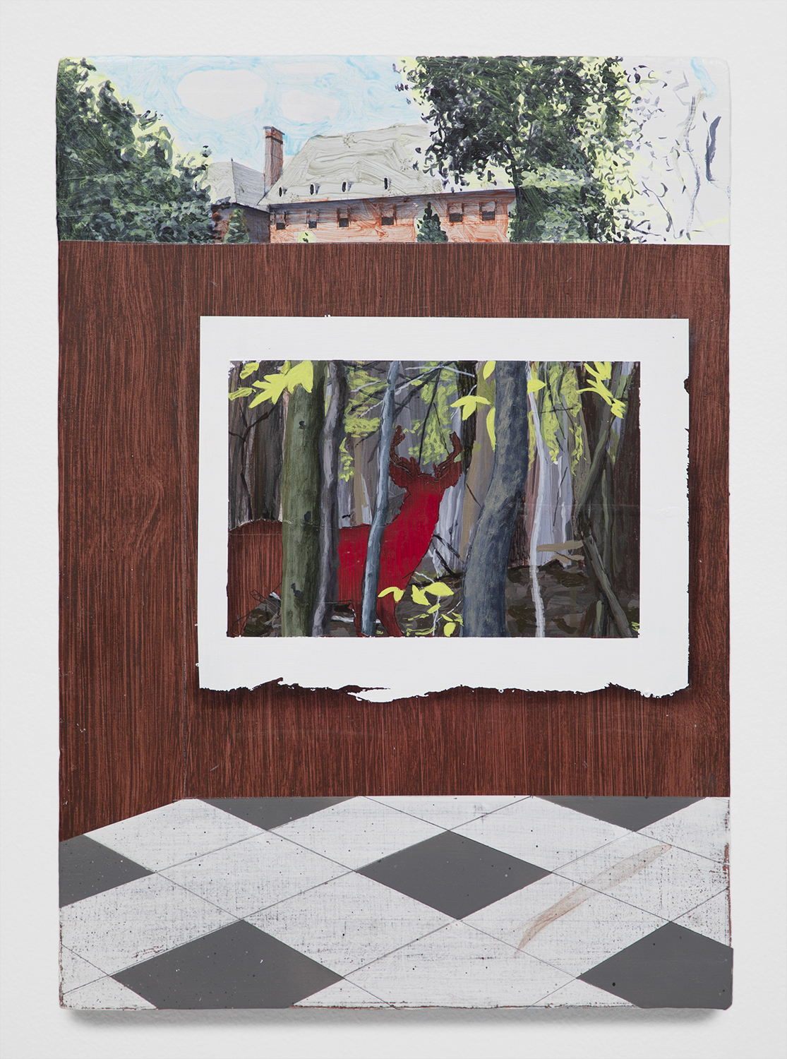 Dear Painting,; Acrylic Paint and Enamel on Wooden panel; 16 1/4 x 11 1/2"