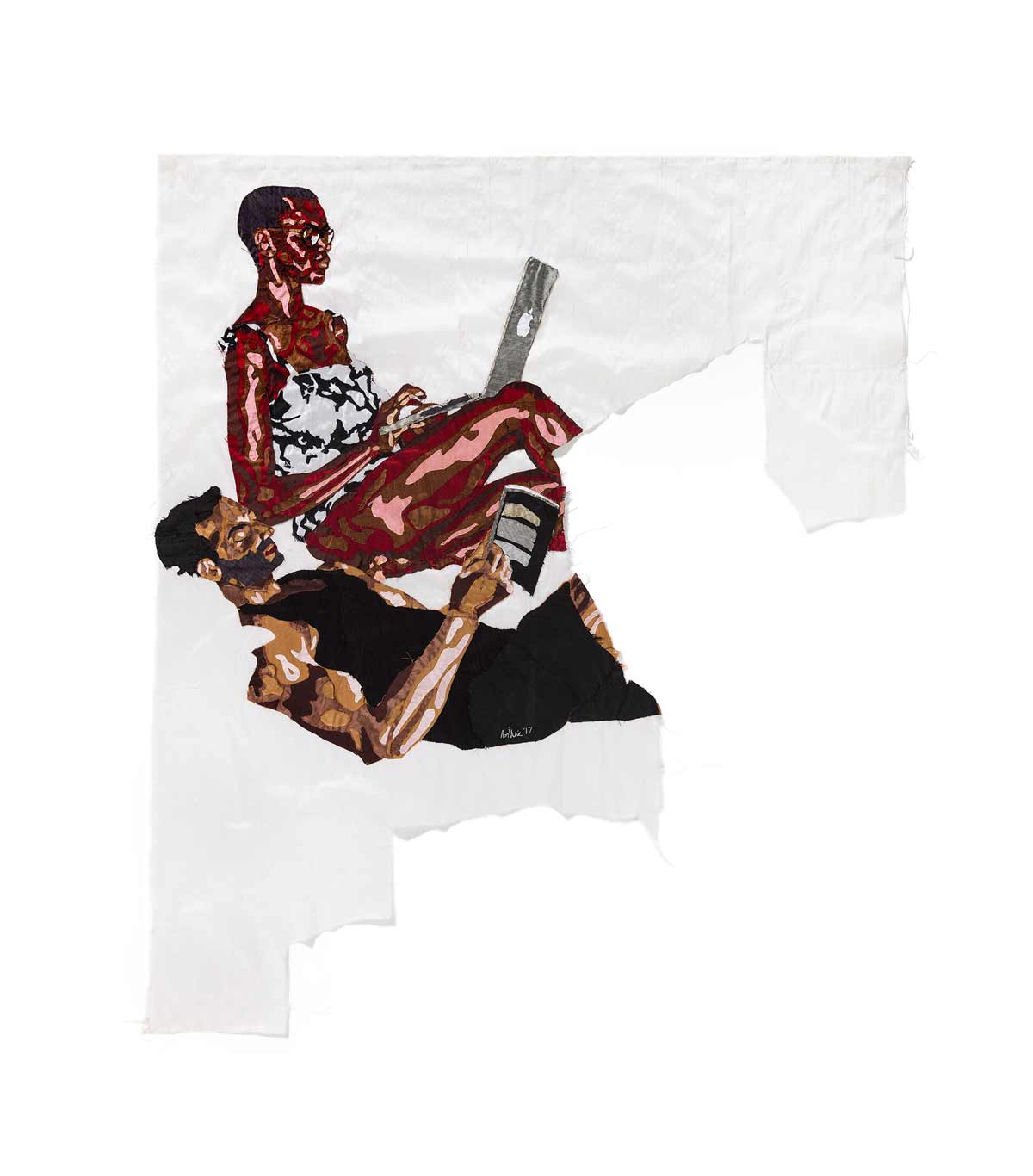 Billie Zangewa, Stolen moments, (2017) | Silk tapestry, 138 x 119 cm