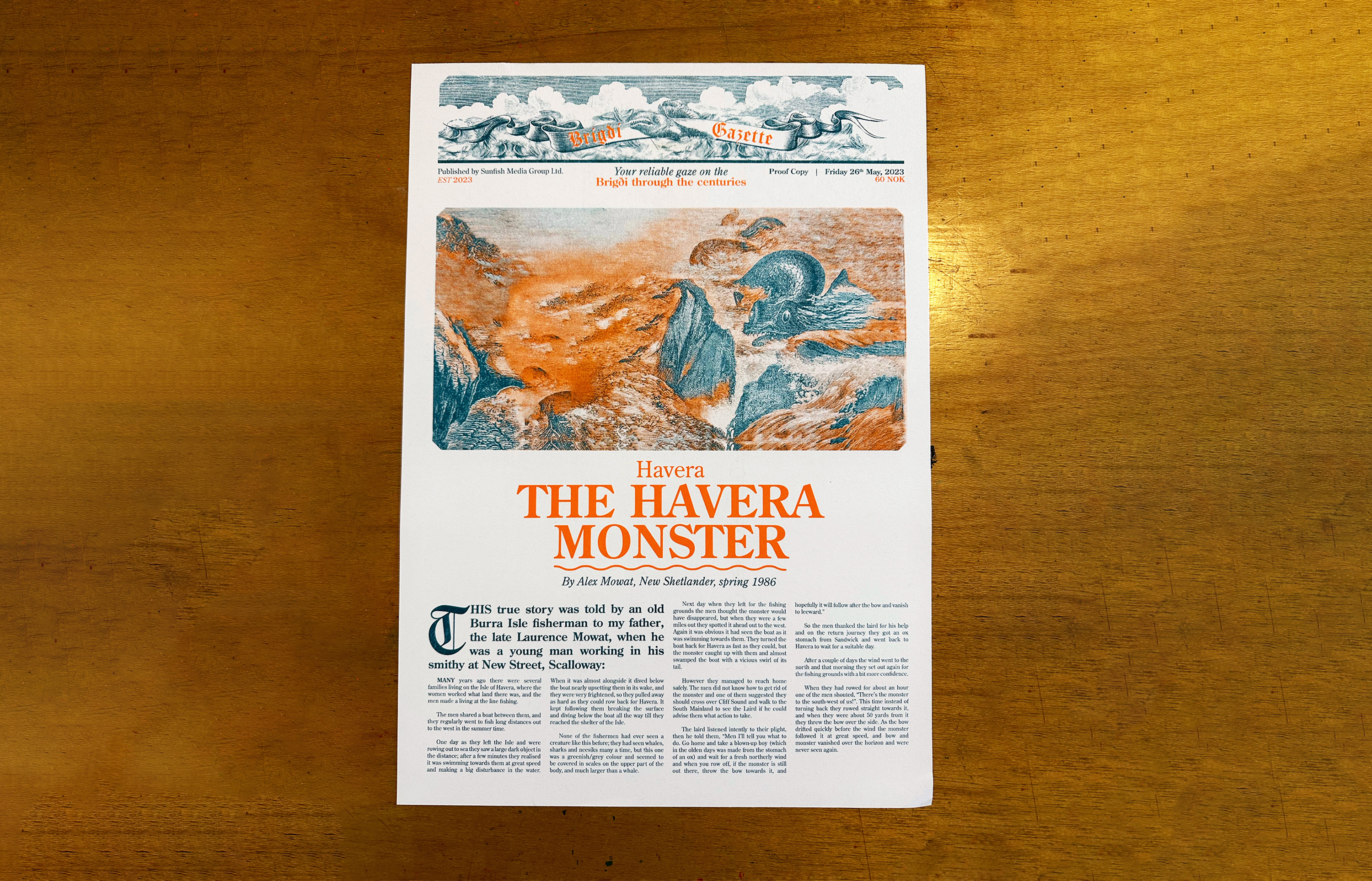 Brigði (2023) riso-printed artist publication made in collaboration with Gaada Art Space, Shetland