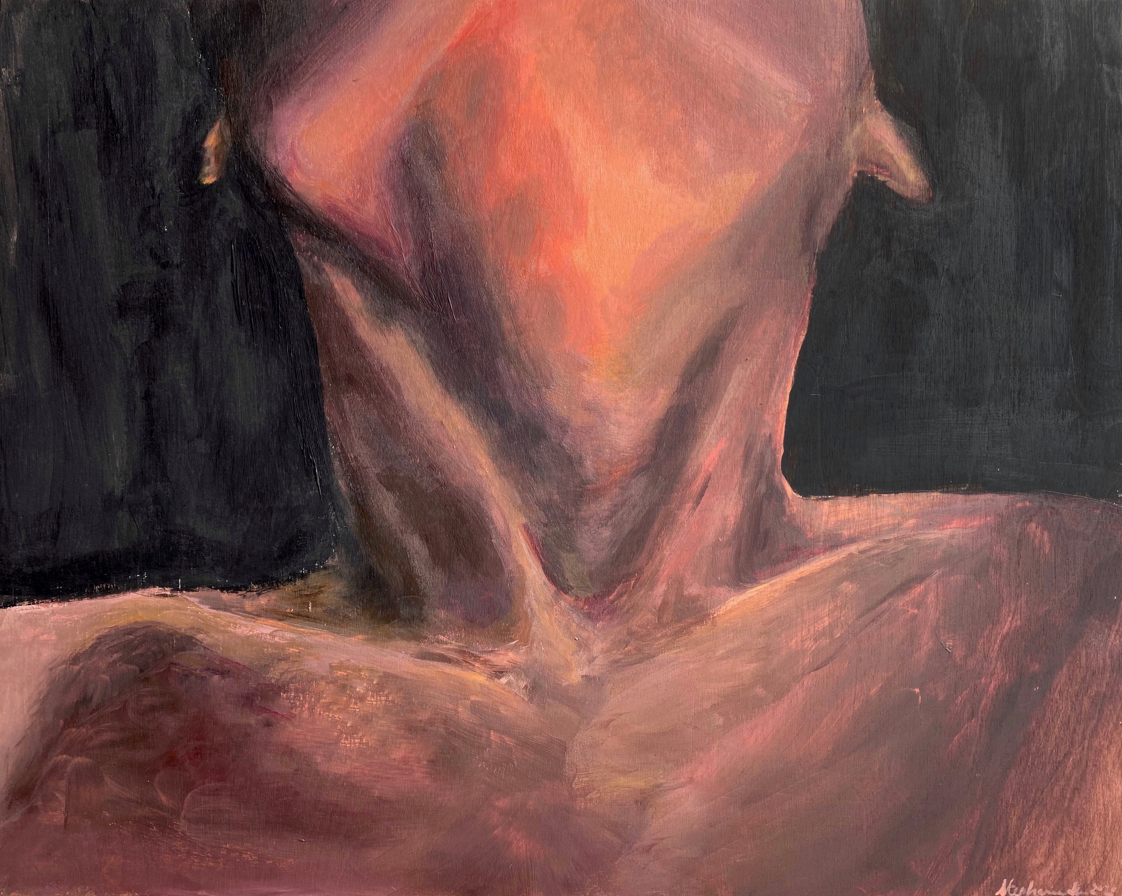 Untitled (Tension #2), 2020, acrylic on wood panel, 40.6 x 50.8 cm