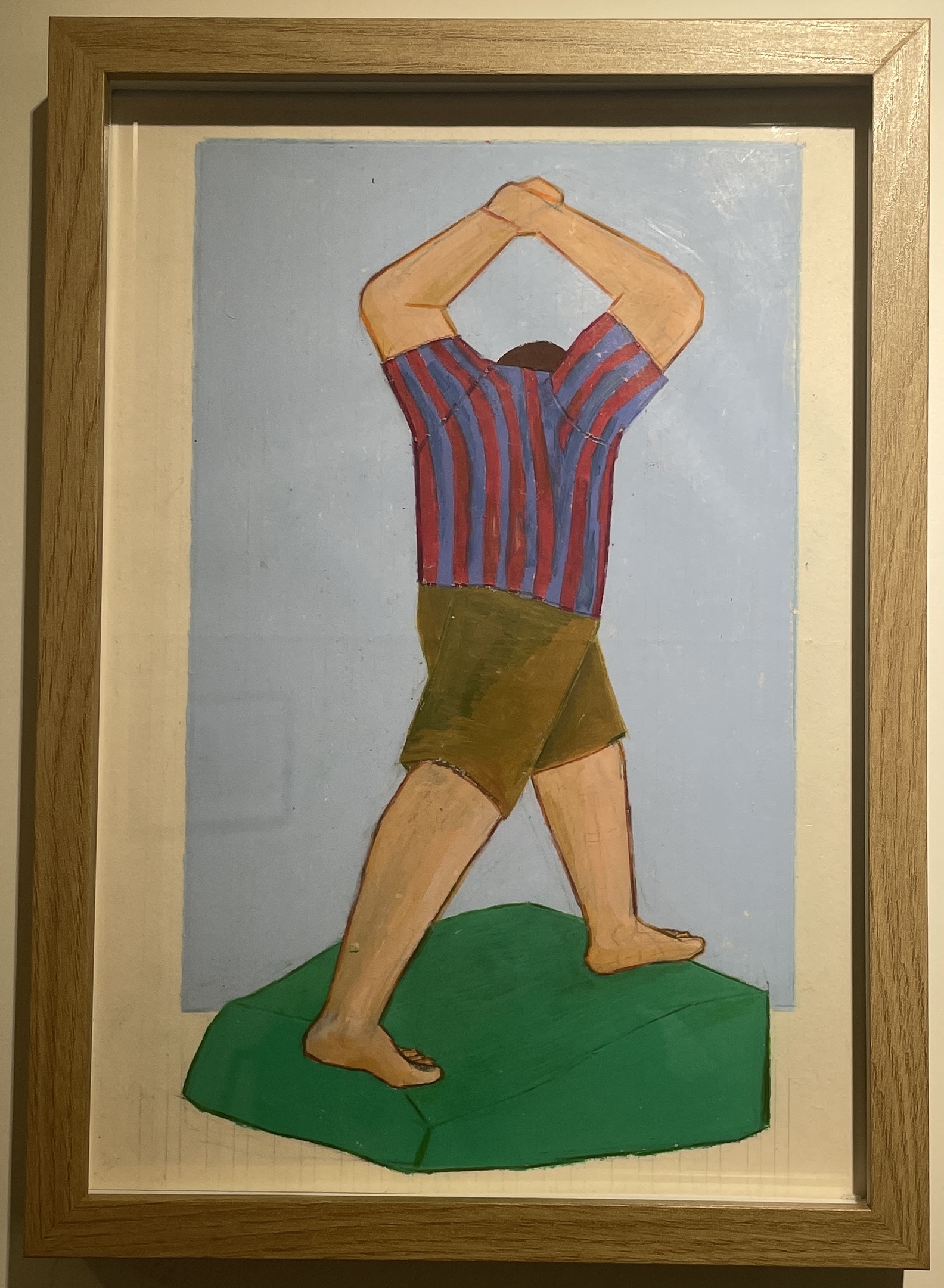 Stretching Figure, Watercolour and Colour Pencil