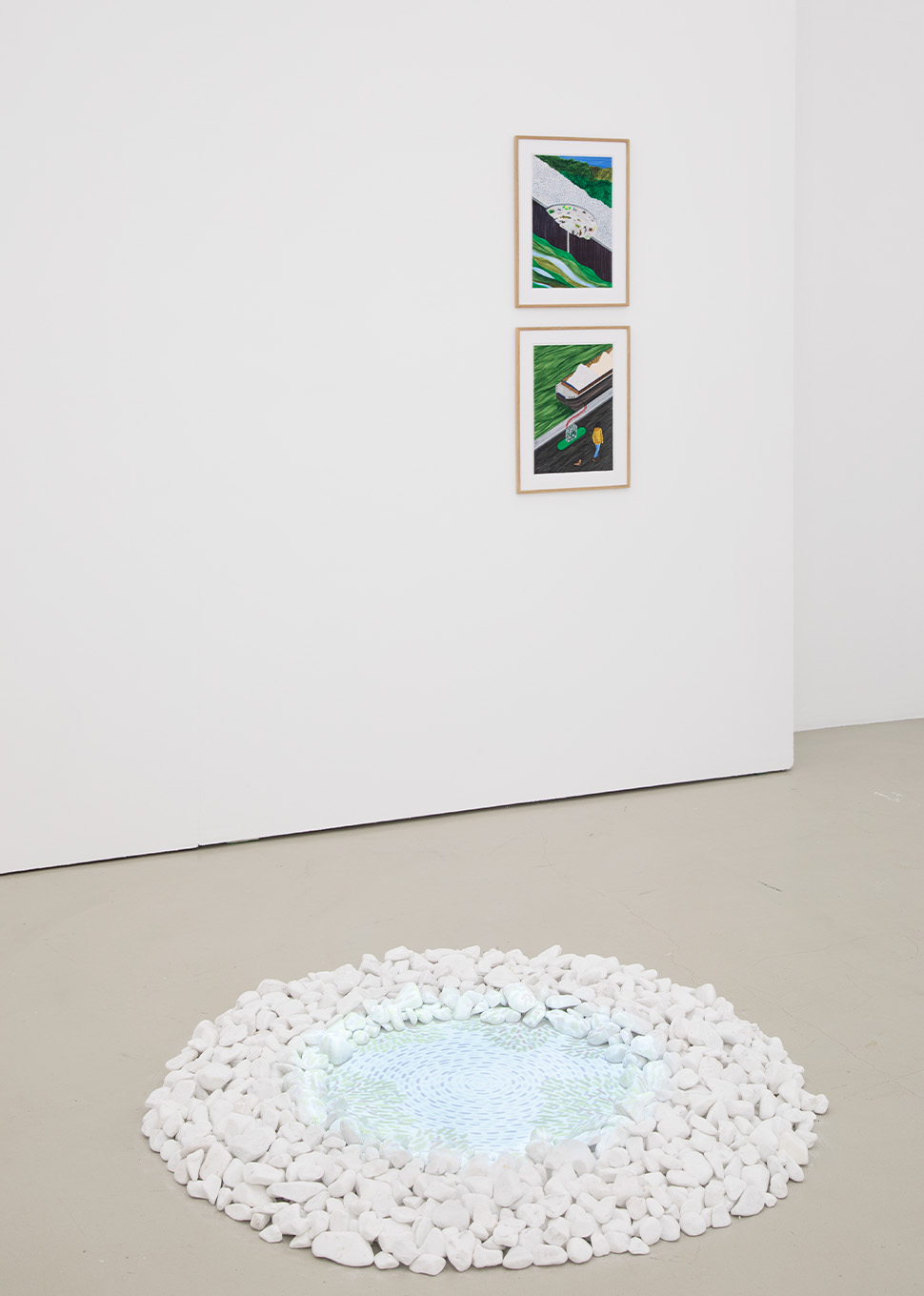 La fontaine de la connaissance. Galets. Projection. 130x130x8 cm
