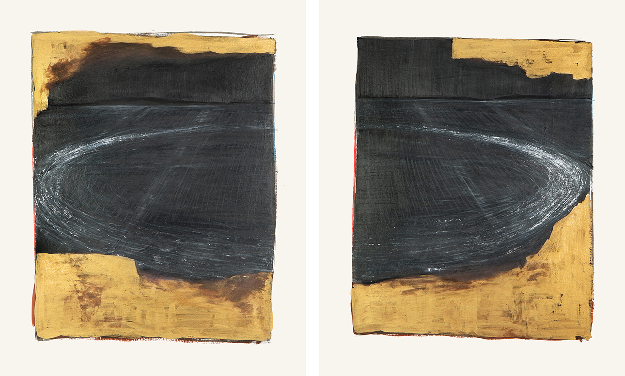 Corinne Mercadier Rêves 35-36, 2023 Série Rêves Encre, gouache et crayon de couleur sur papier Lavis Vinci 42,5 x 36 cm Courtesy de l'artiste et Galerie Binome