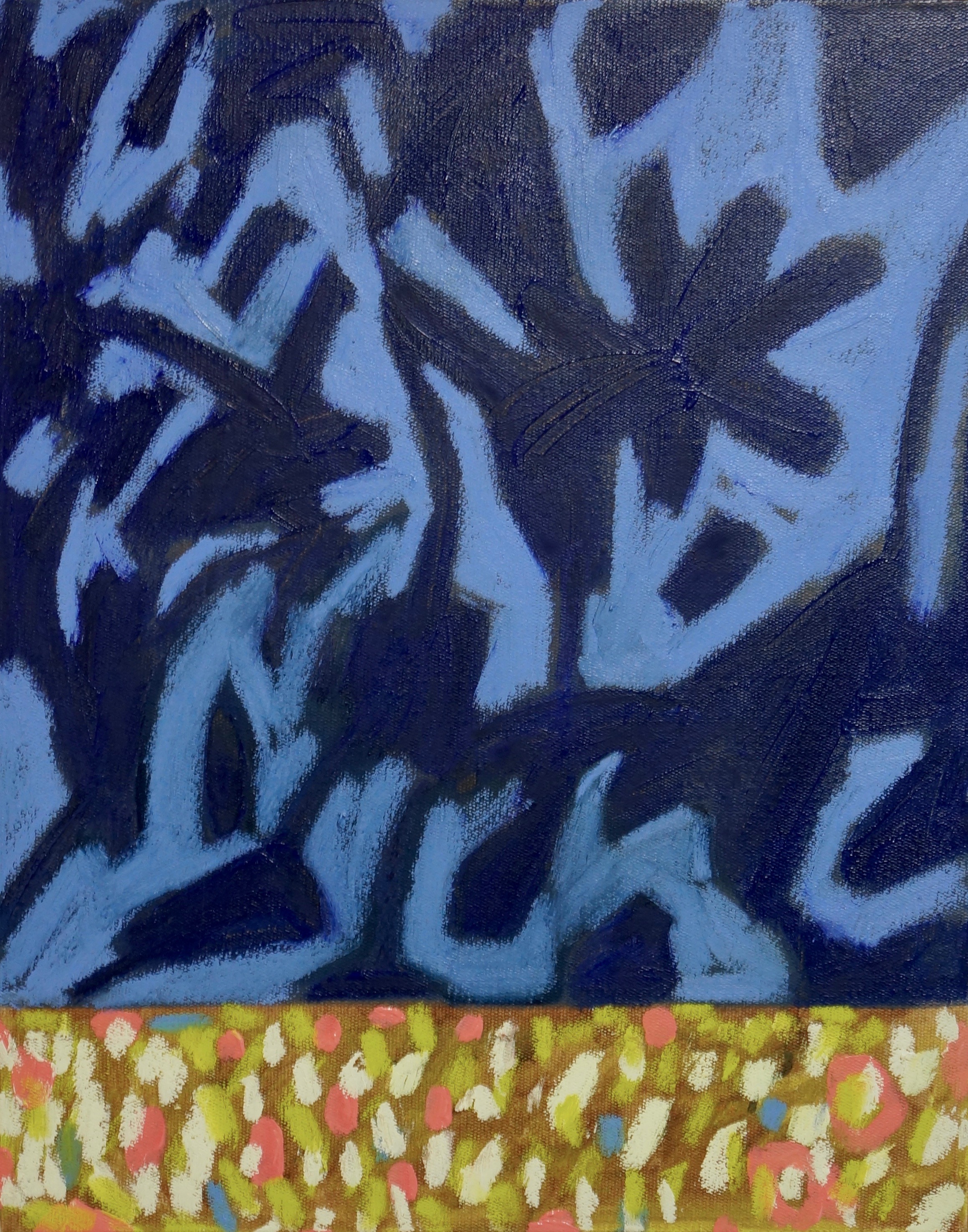 The Shortest Day Oil and oil stick on linen. 16x20. 2021