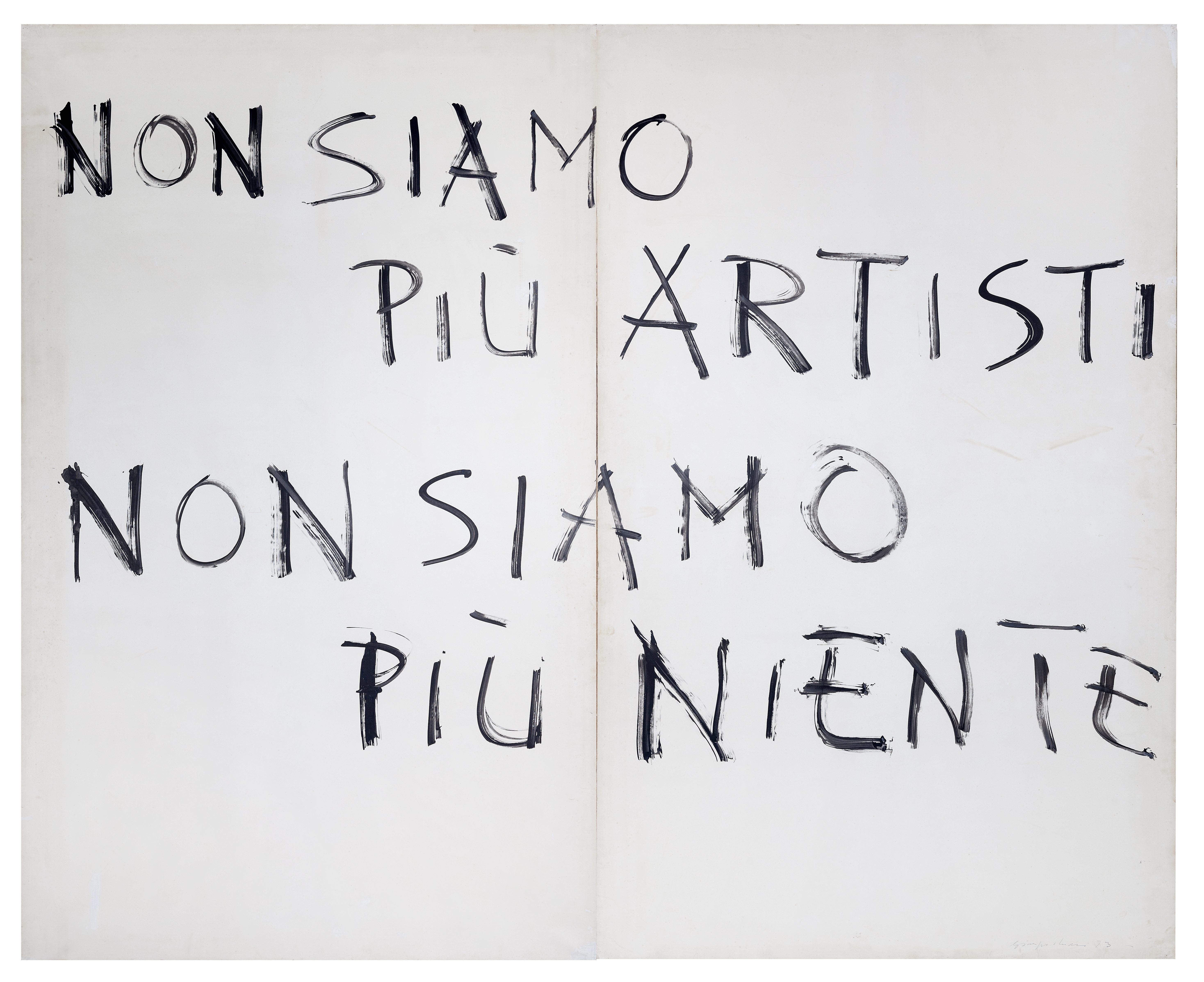 Giuseppe Chiari, Non siamo più artisti non siamo più niente, 1973, mixed media, cm 195x290
