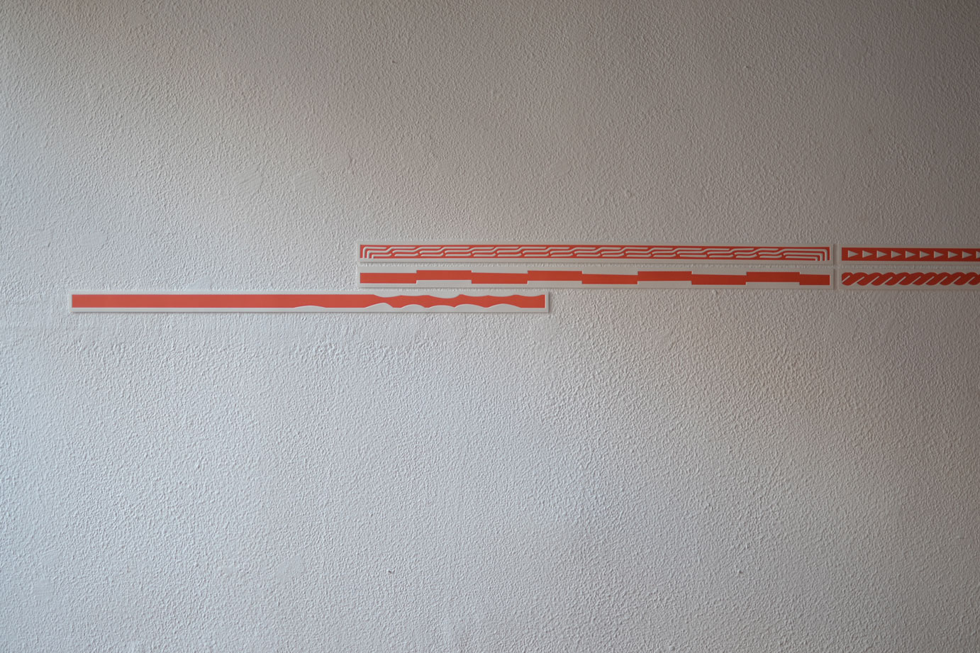 Untitled, 2019, relief print on Somerset White paper, unique prints, 92,50 x 4 cm