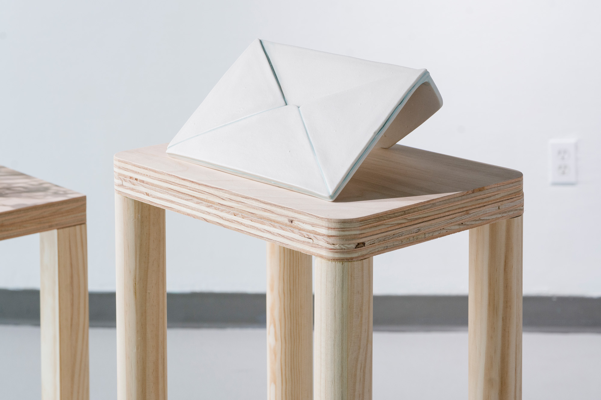 Overlaps Envelope, porcelain, stoneware, underglaze, 2021