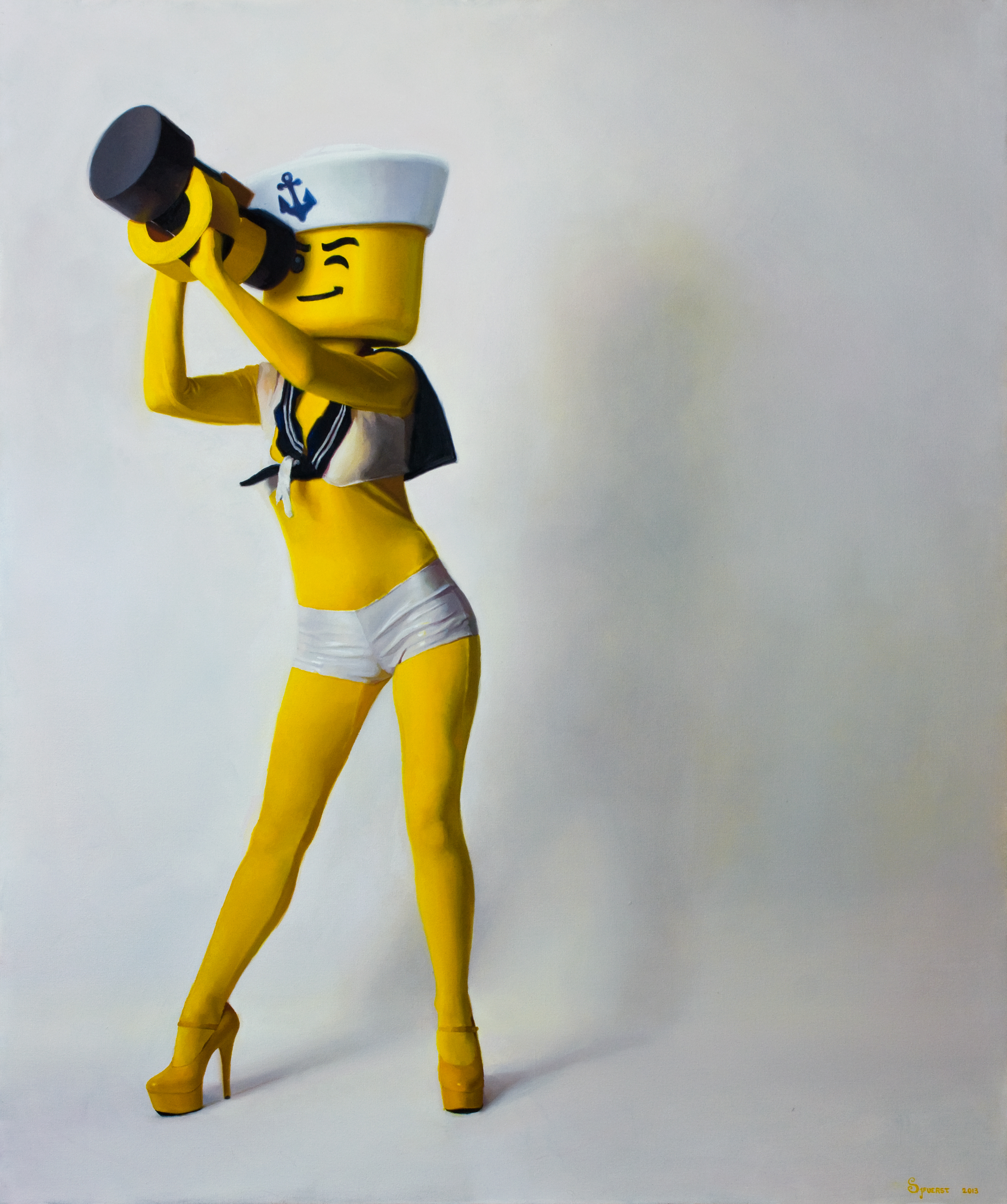 'Lego Sailor'. Oil on canvas